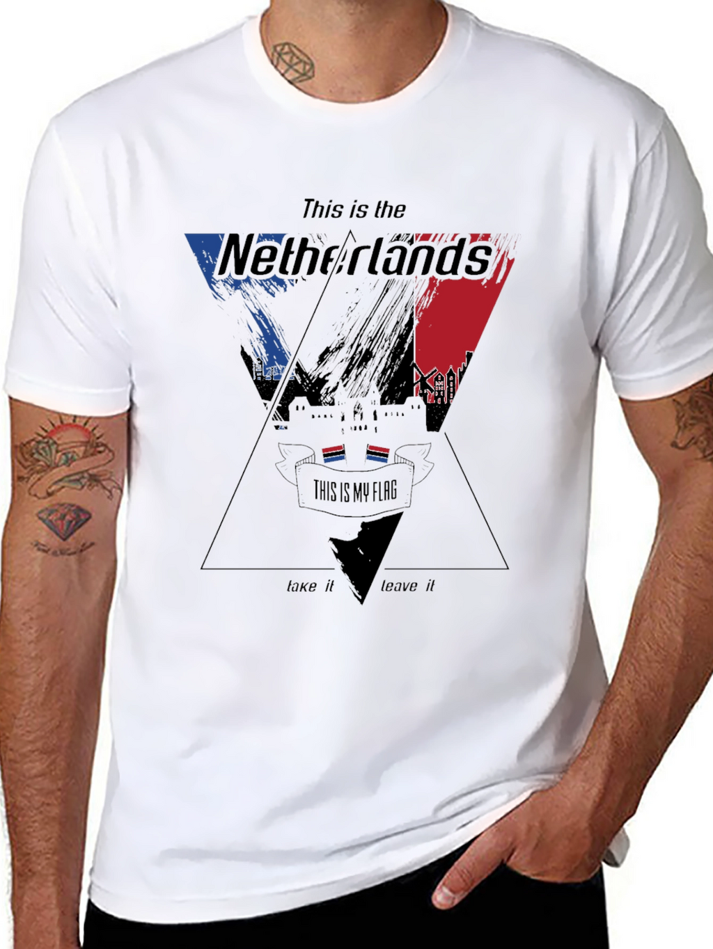 Netherlands Flag Graphic Print T-Shirt