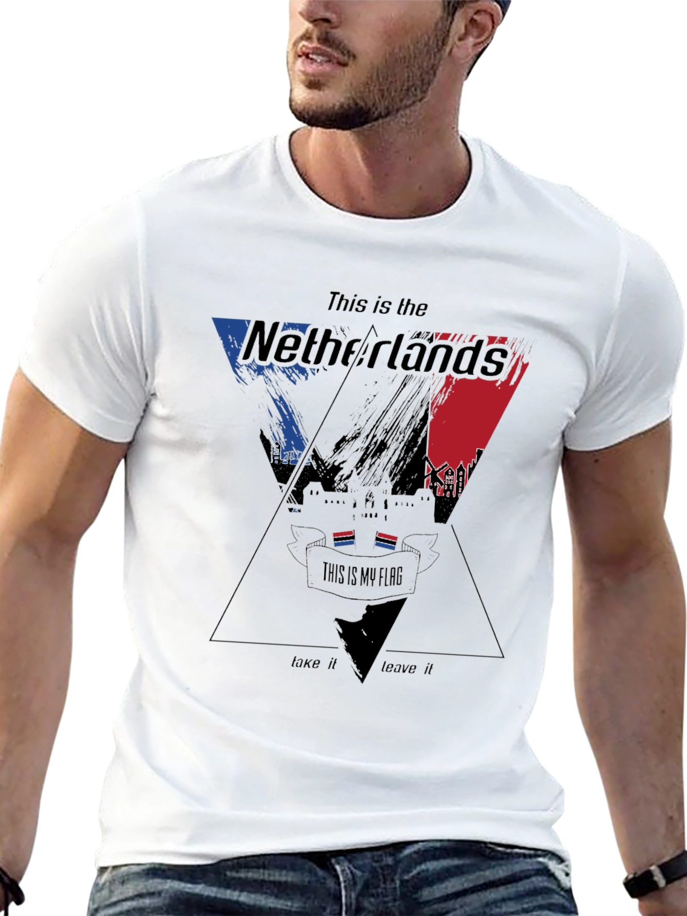 Netherlands Flag Graphic Print T-Shirt