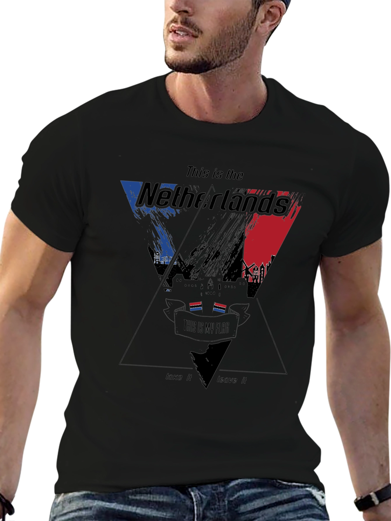Netherlands Flag Graphic Print T-Shirt