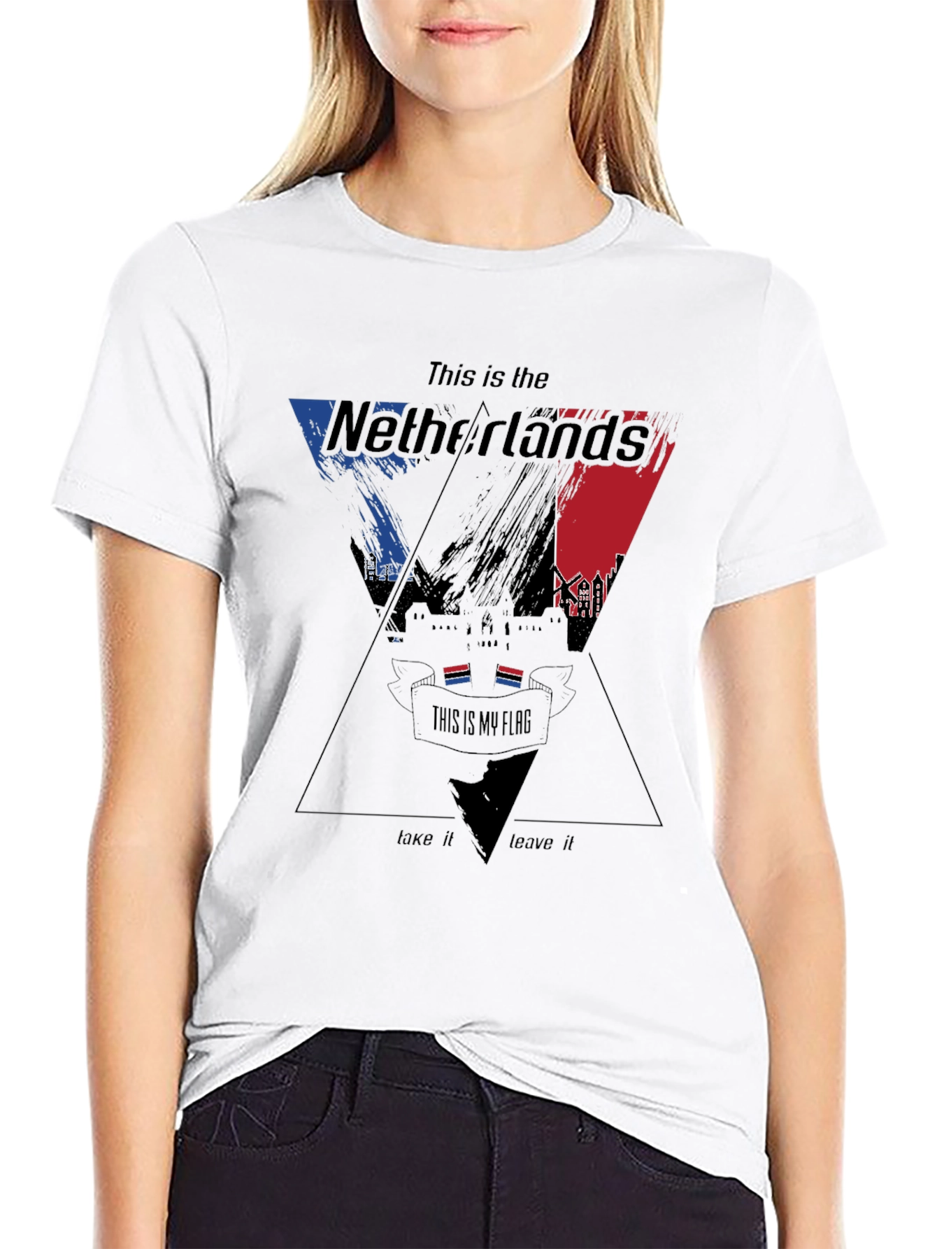 Netherlands Flag Graphic Print T-Shirt