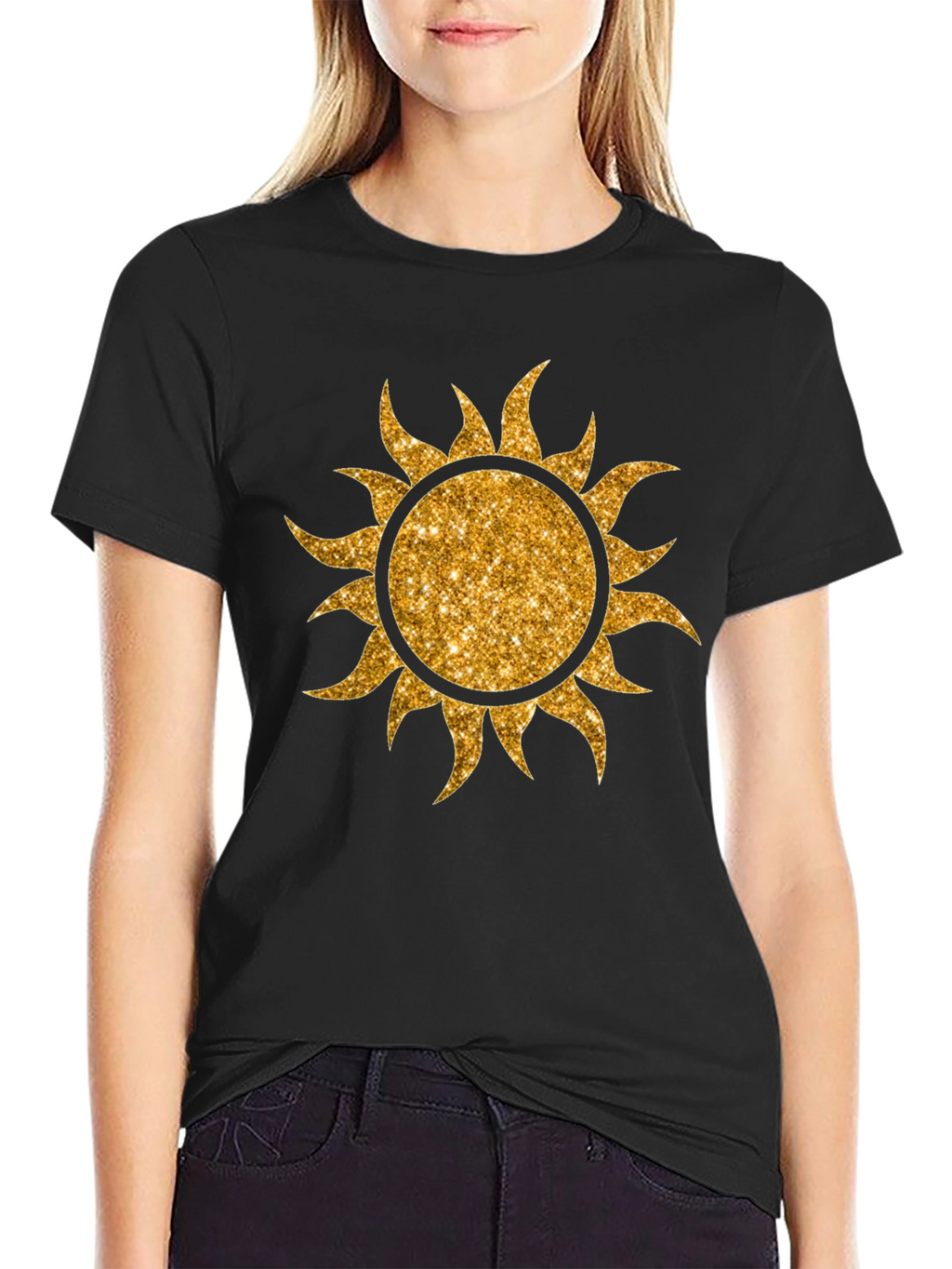 Golden Sun Graphic T-Shirt - Black