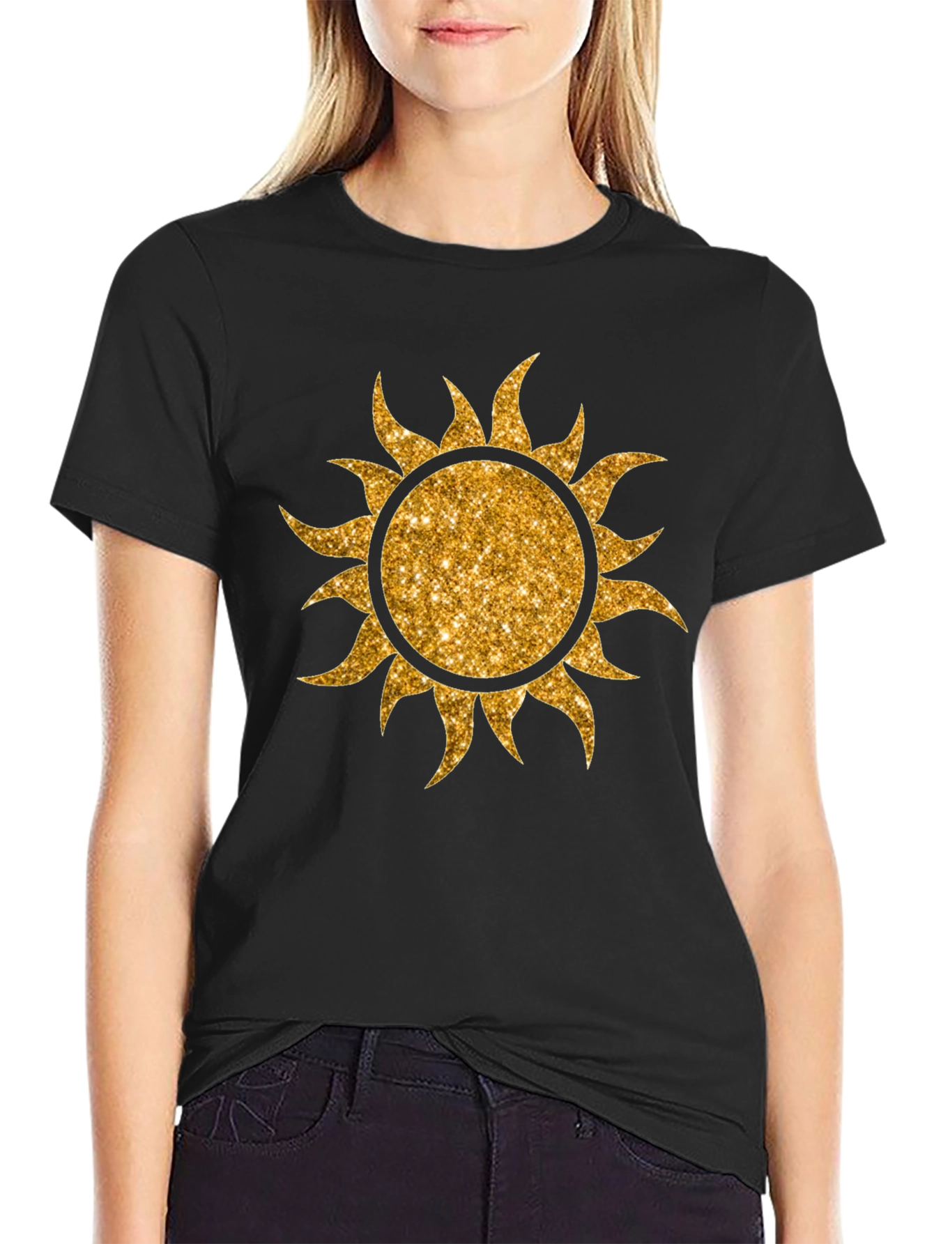 Golden Sun Graphic T-Shirt - Black