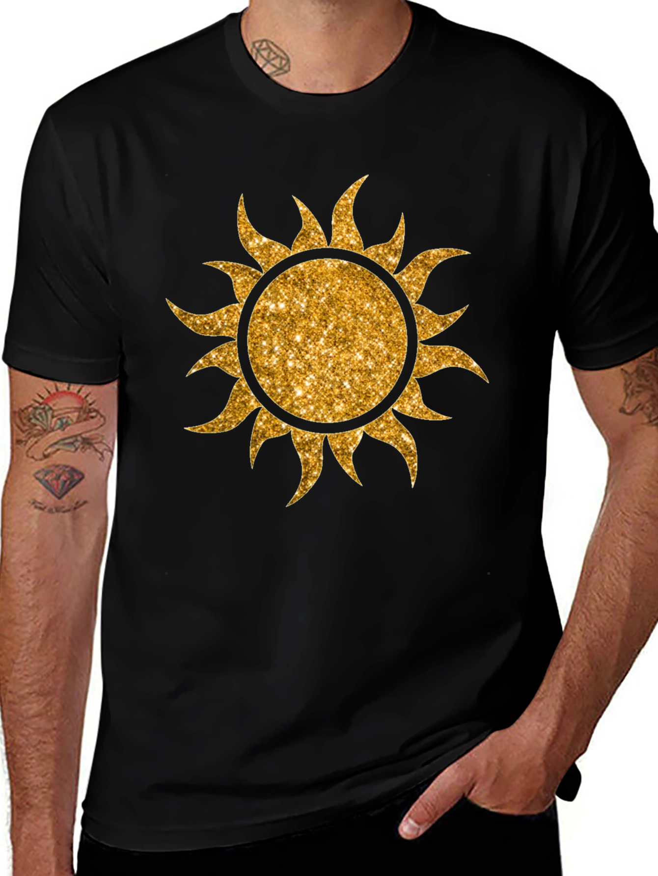 Golden Sun Graphic T-Shirt - Black