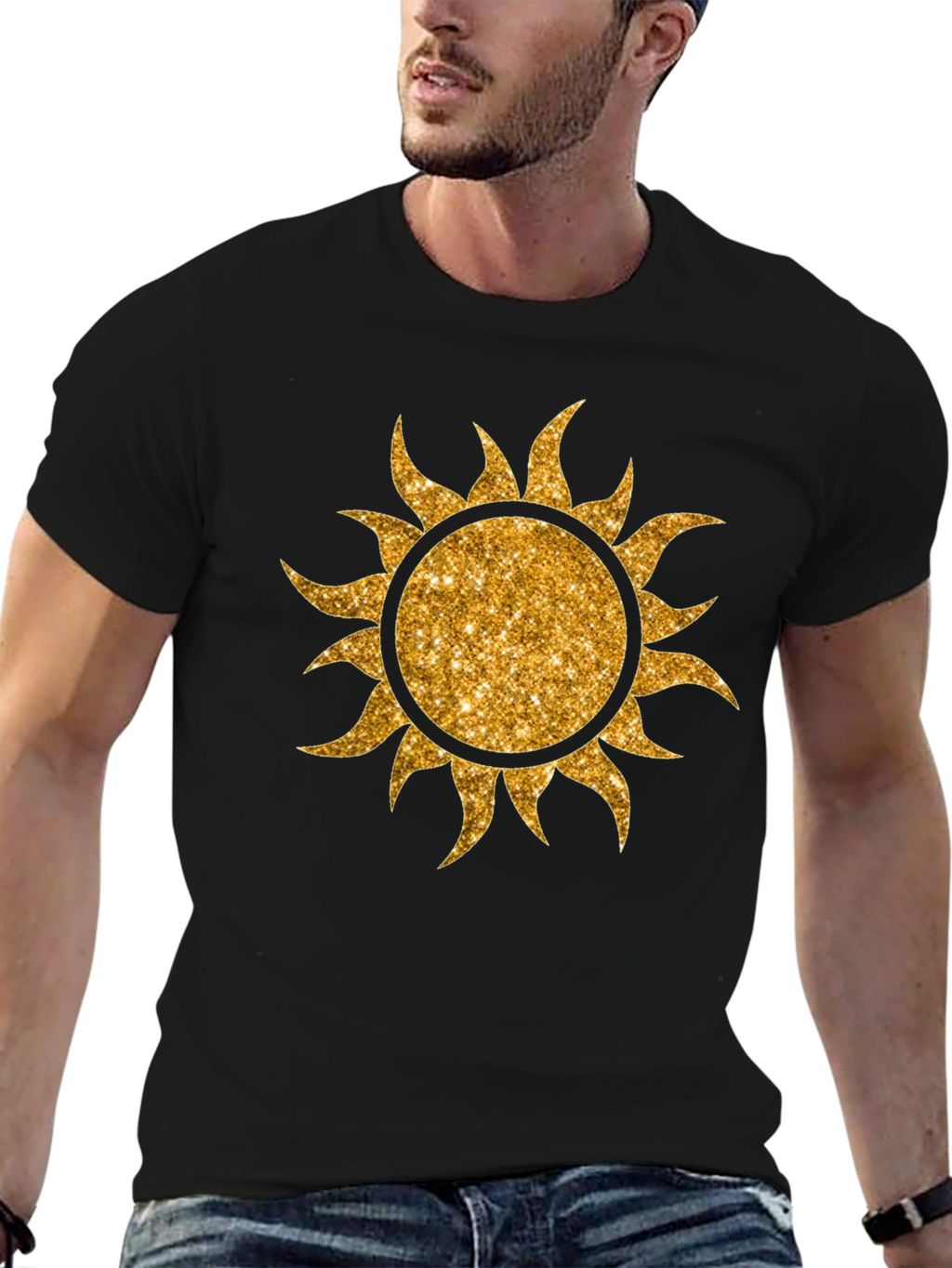 Golden Sun Graphic T-Shirt - Black
