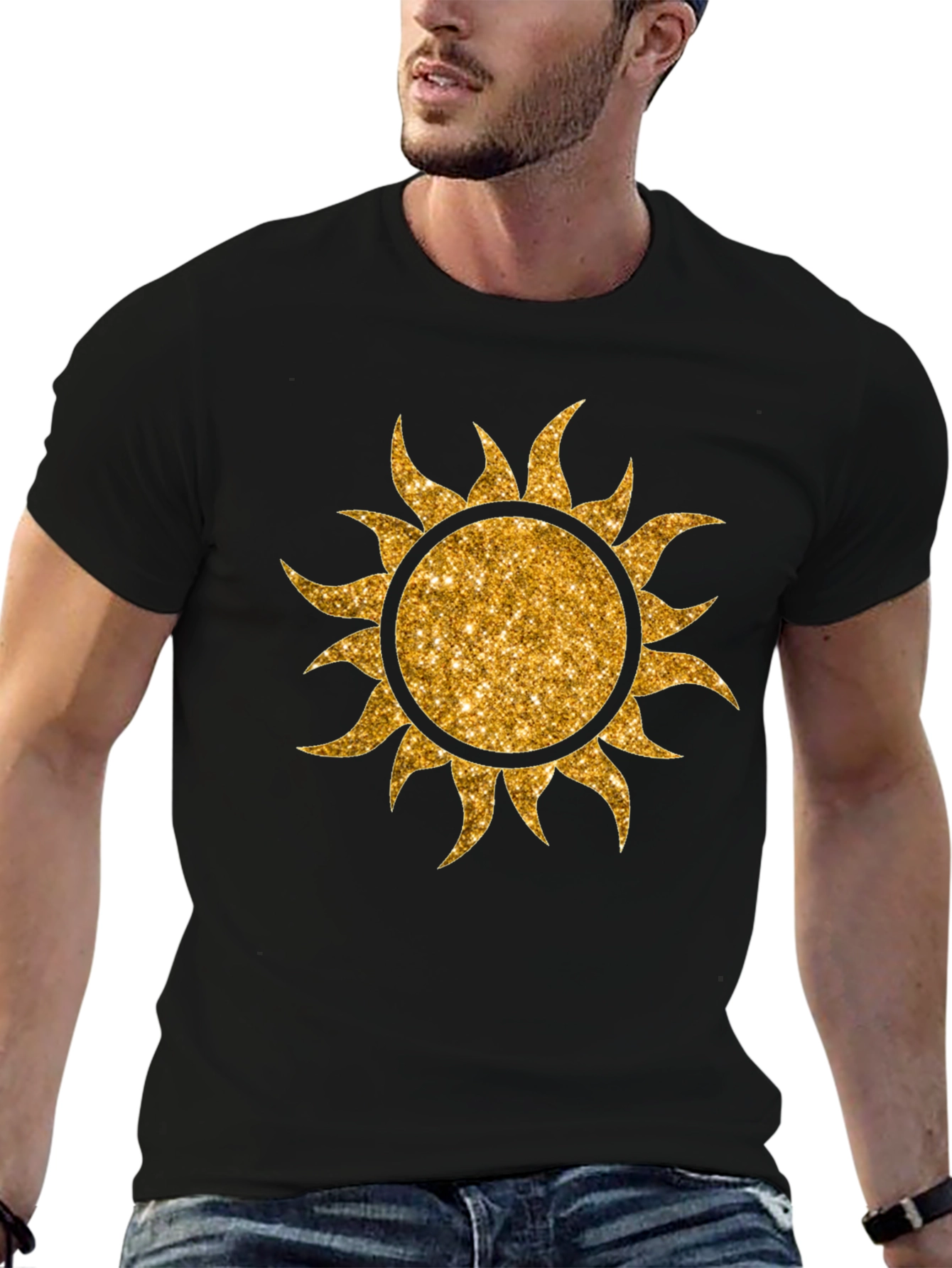 Golden Sun Graphic T-Shirt - Black