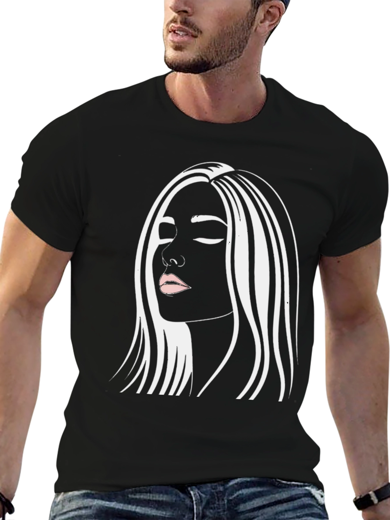 Woman Graphic Black Tee Shirt