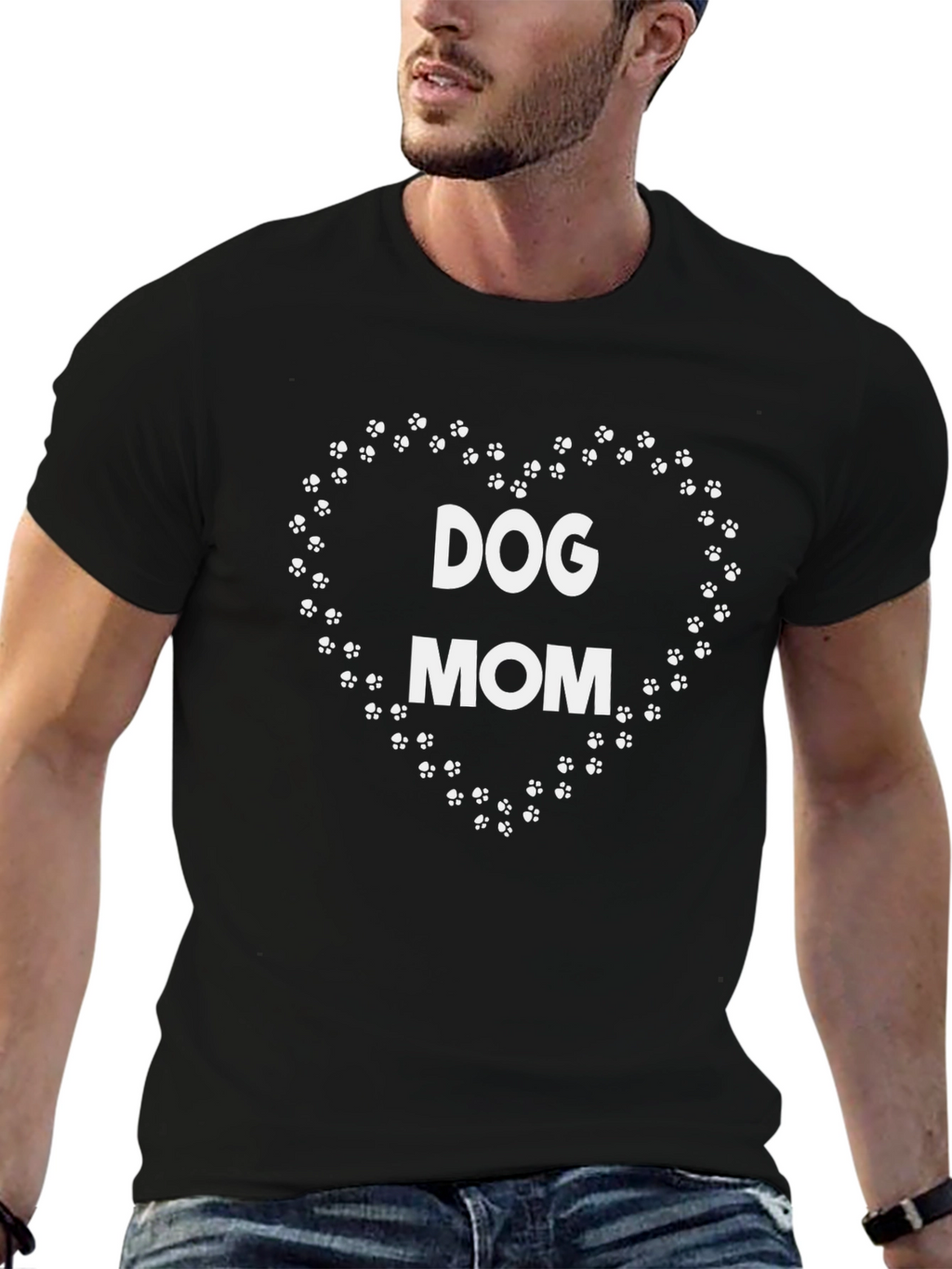 Dog Mom Heart Paw Print T-Shirt