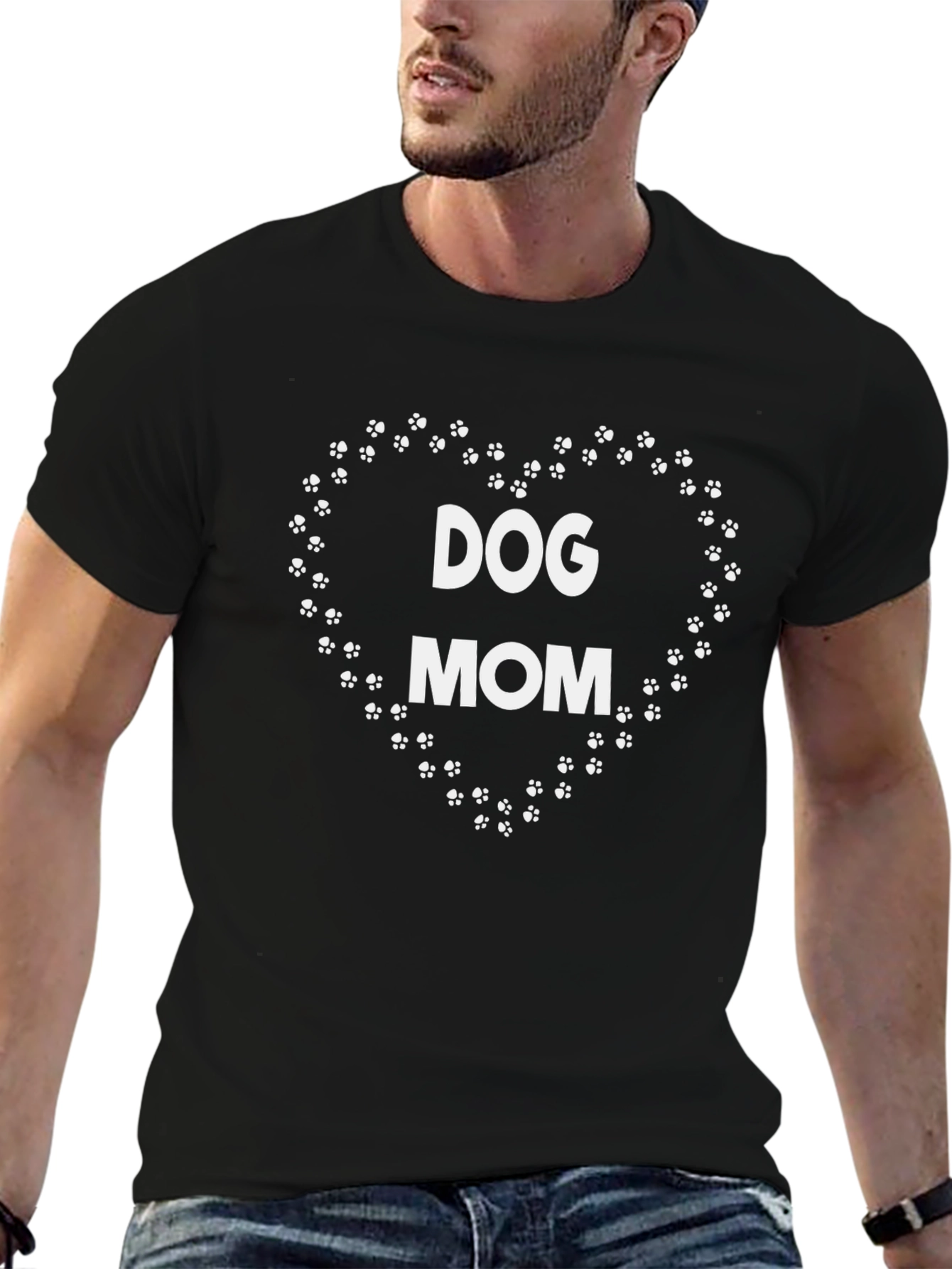 Dog Mom Heart Paw Print T-Shirt
