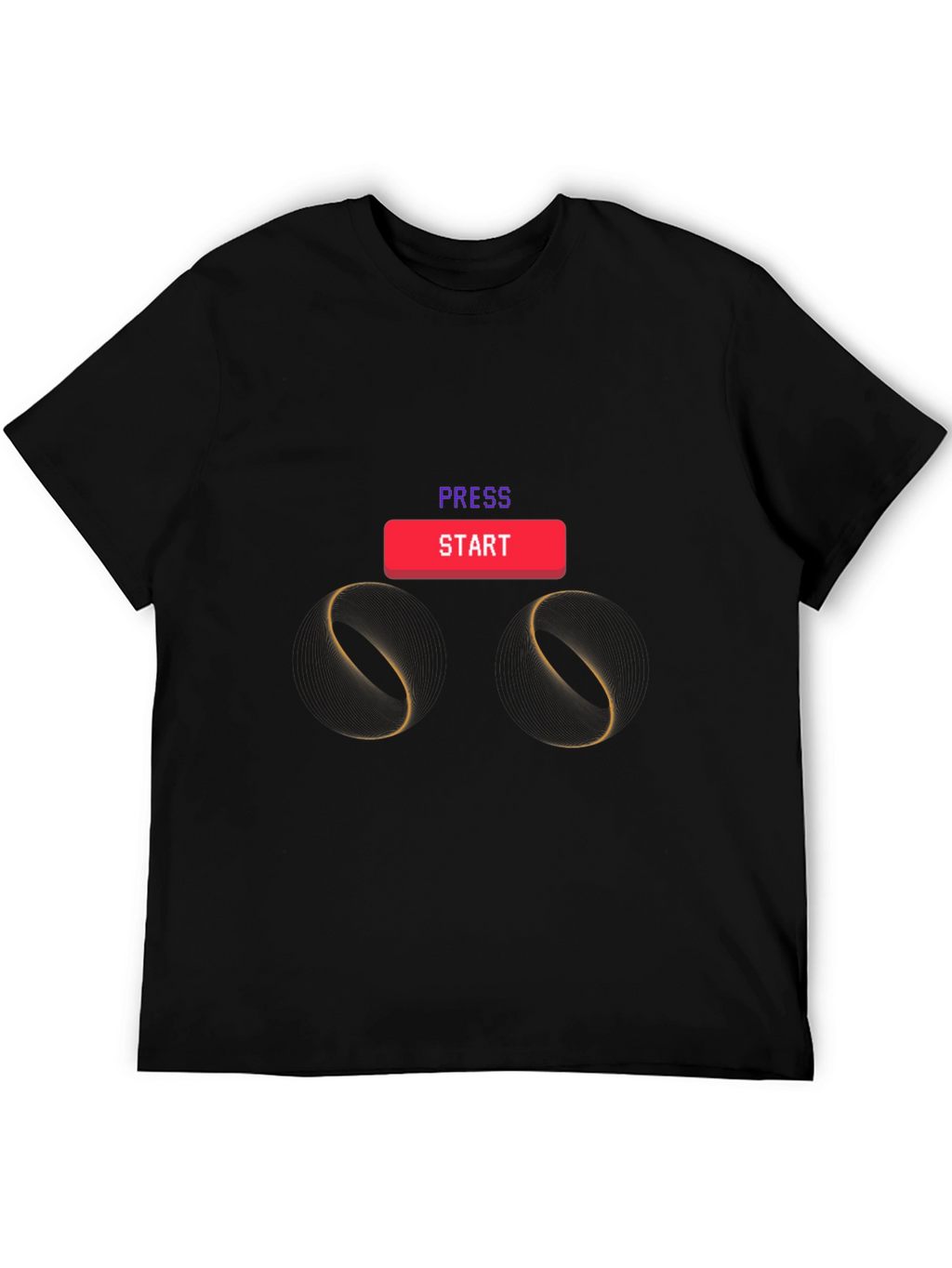 Press Start Graphic Tee - Black Cotton Blend T-Shirt