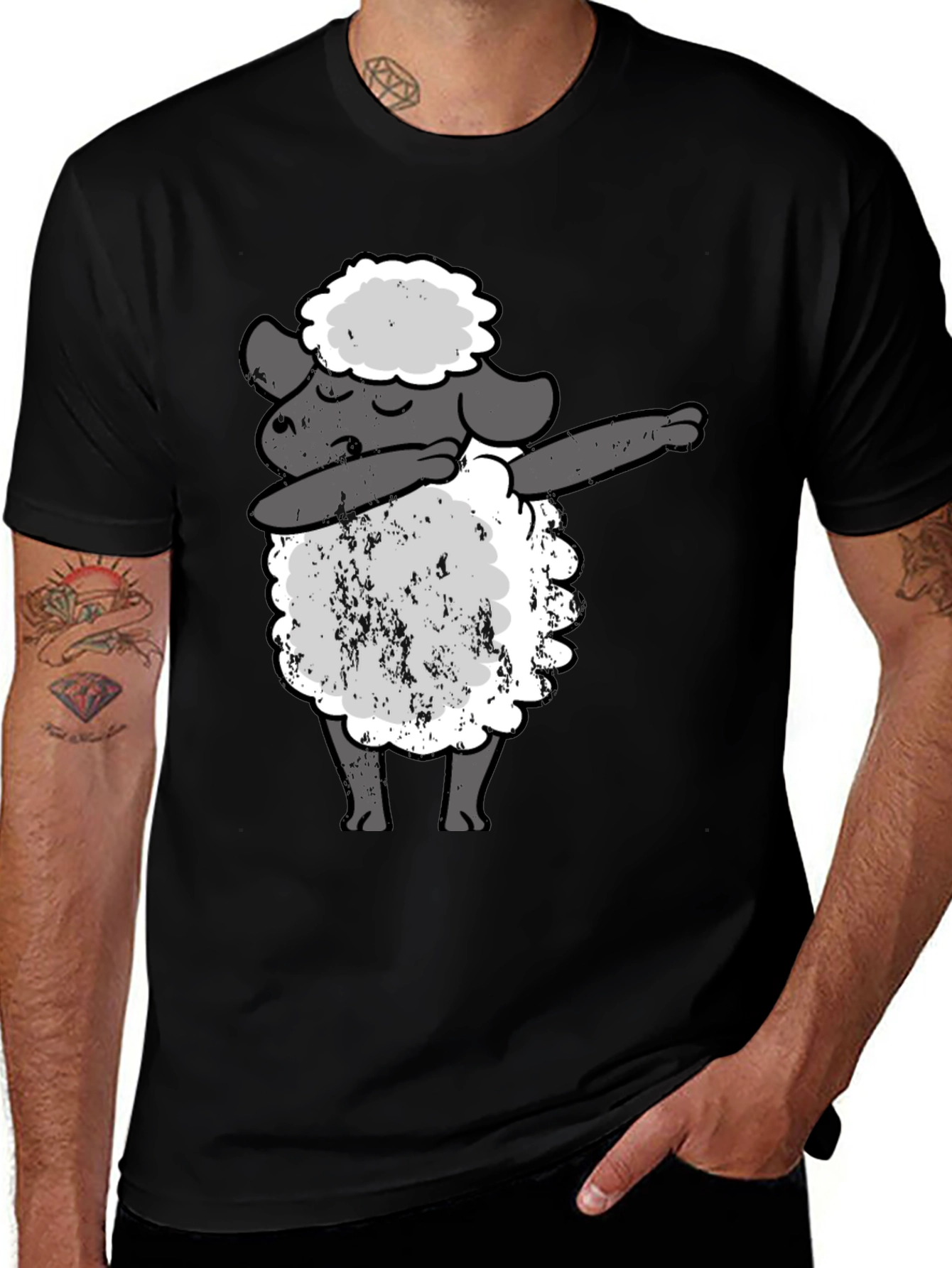 Dabbing Sheep Black T-Shirt - Funny Graphic Tee