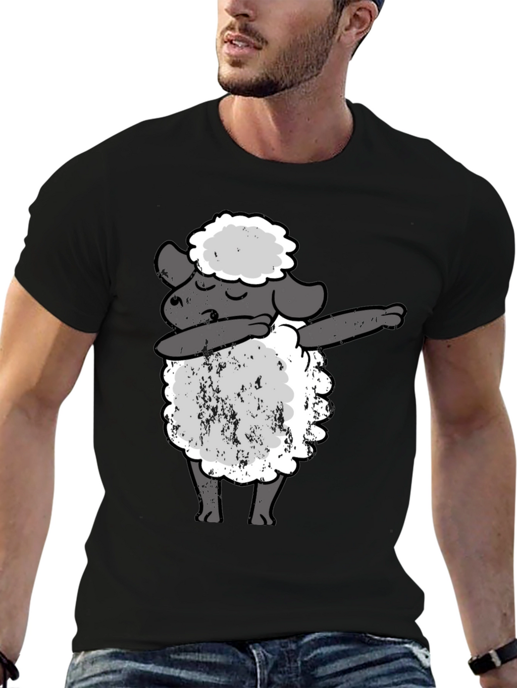 Dabbing Sheep Black T-Shirt - Funny Graphic Tee