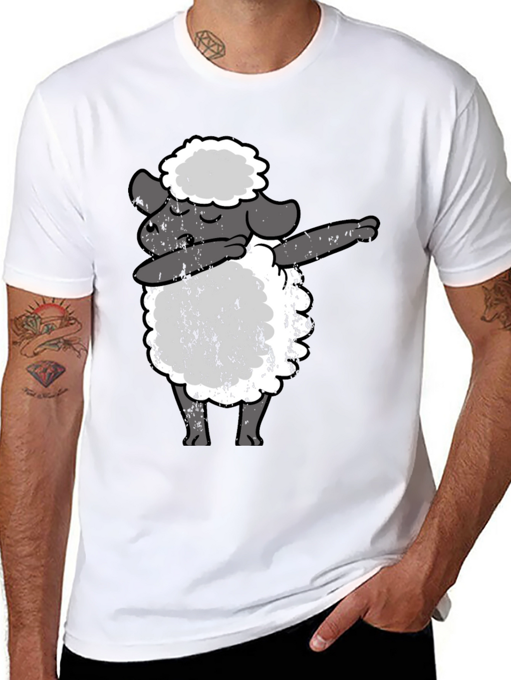 Dabbing Sheep Black T-Shirt - Funny Graphic Tee