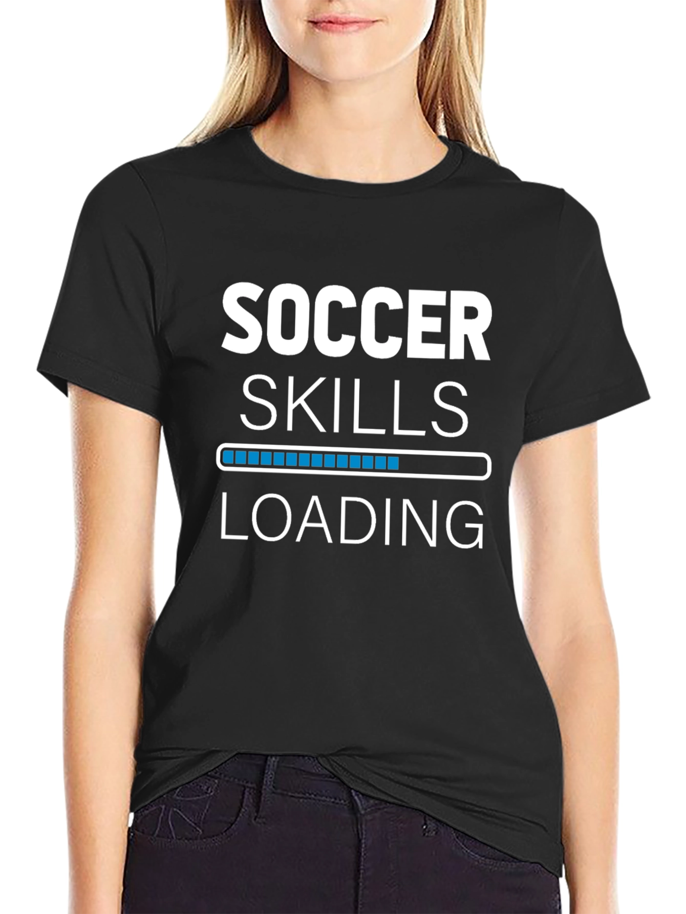 Soccer Skills Loading T-Shirt - Black Graphic Tee