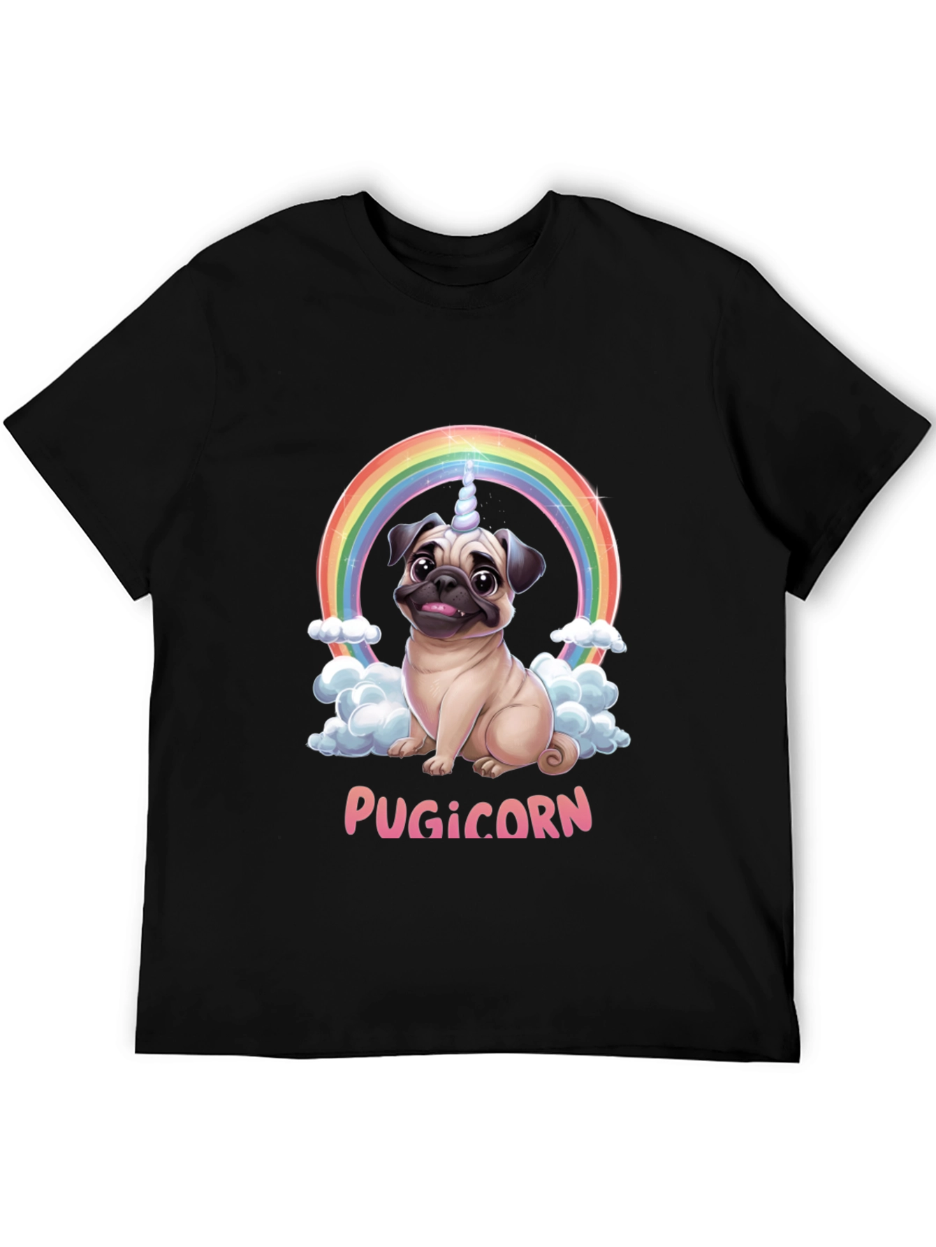 Pugicorn T-Shirt: Funny Pug Unicorn Rainbow Tee