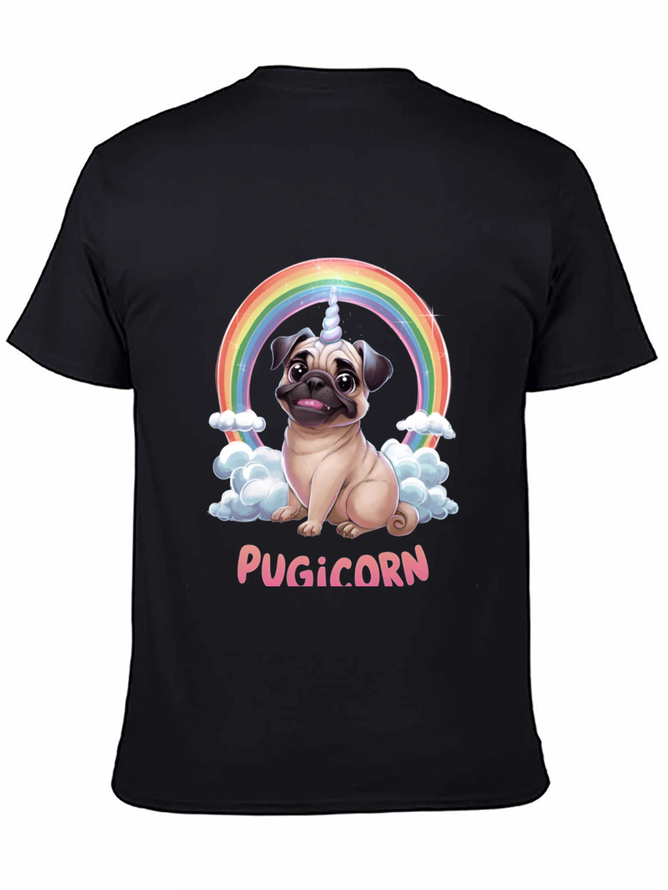 Pugicorn T-Shirt: Funny Pug Unicorn Rainbow Tee