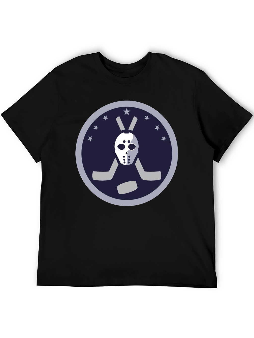 Hockey Mask Graphic Tee - Black Cotton T-Shirt