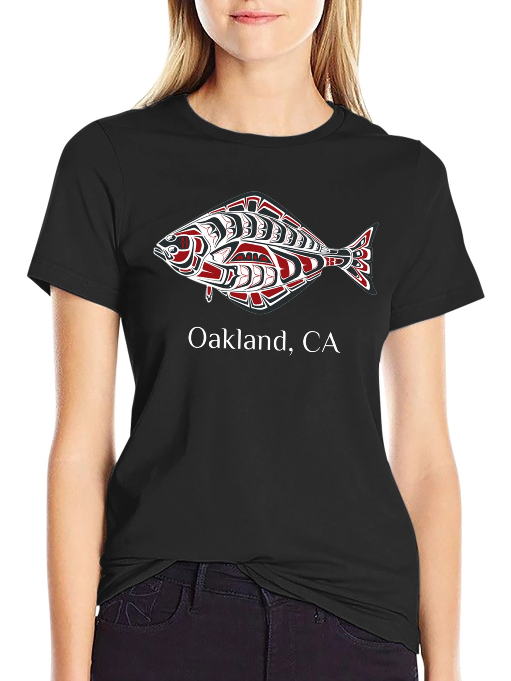 Oakland CA Graphic Tee with Fish Design