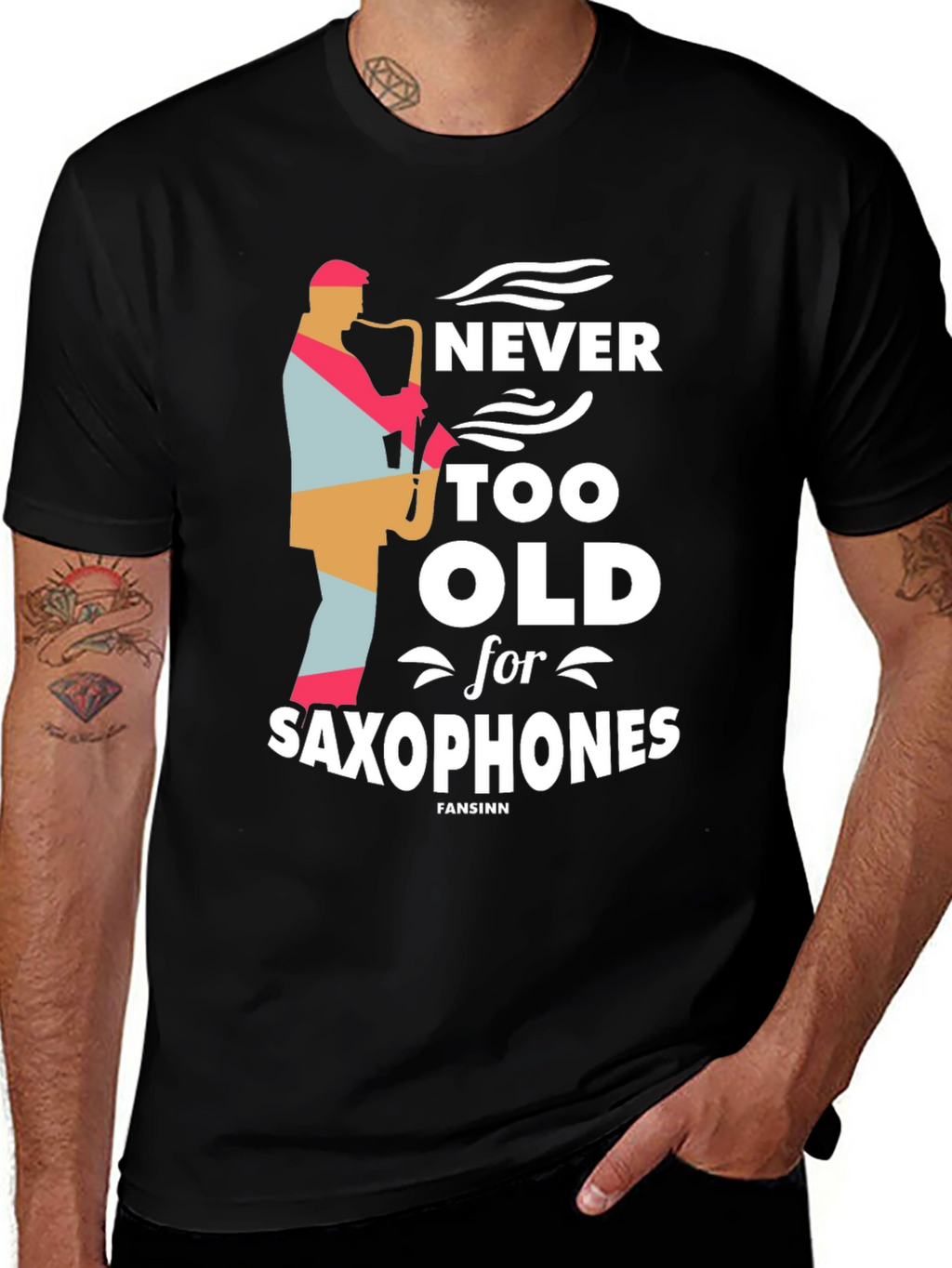 Never Too Old Saxophone T-Shirt - Music Lover Tee