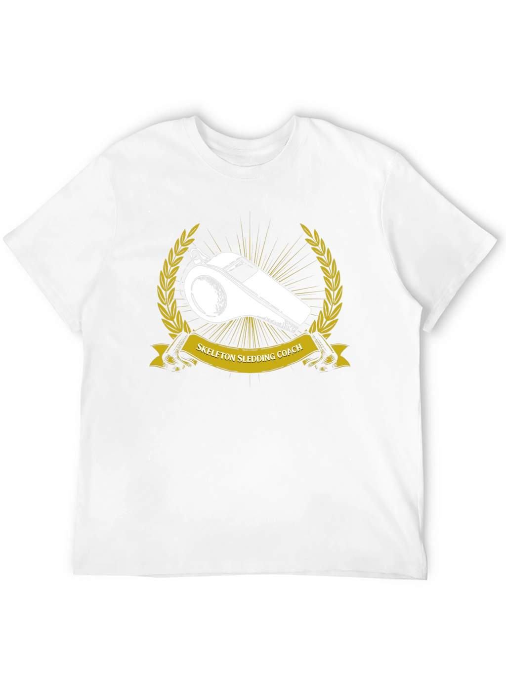 Skeleton Sledding Coach Black T-Shirt