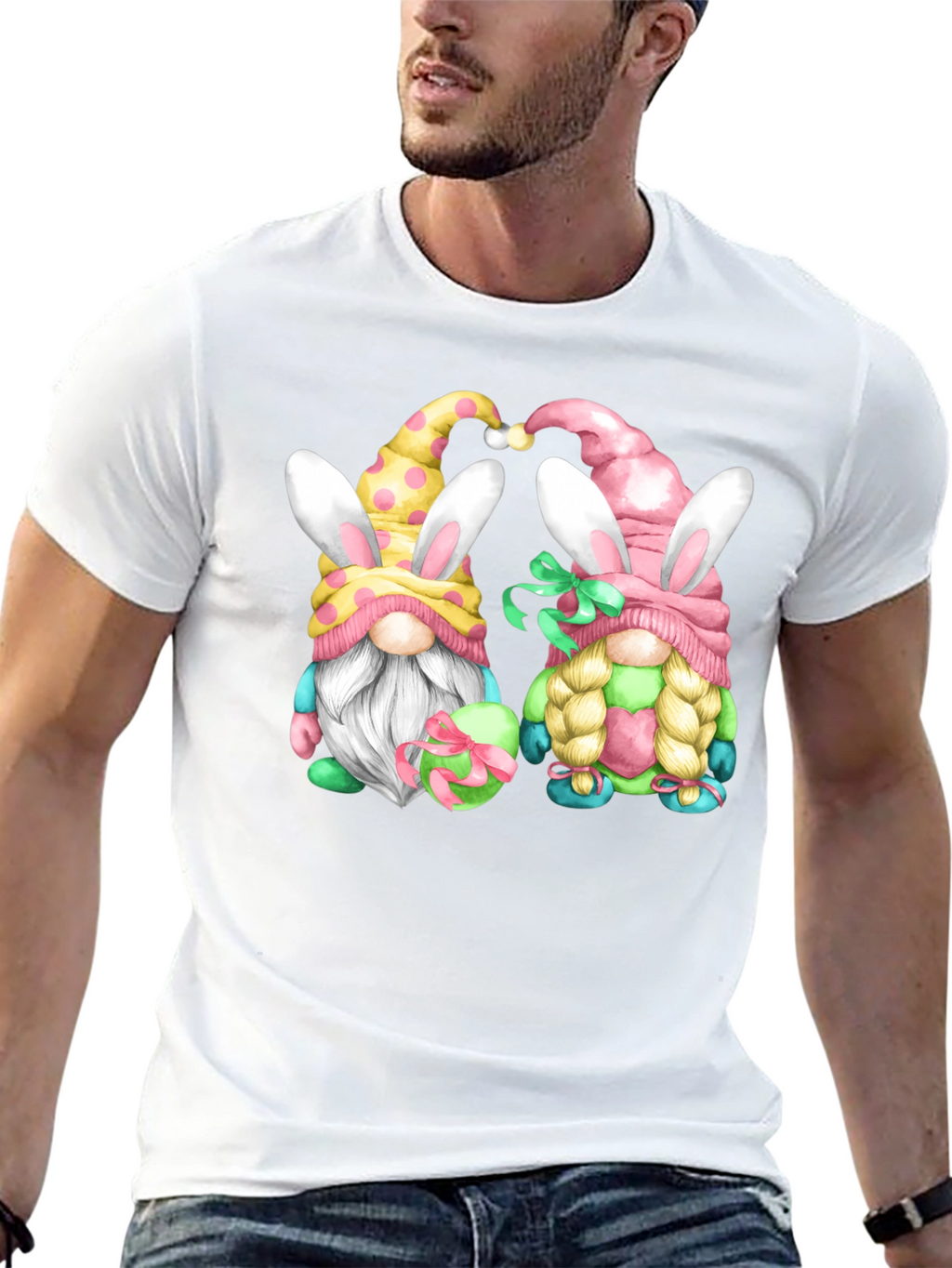 Easter Gnomes Graphic Tee - Black