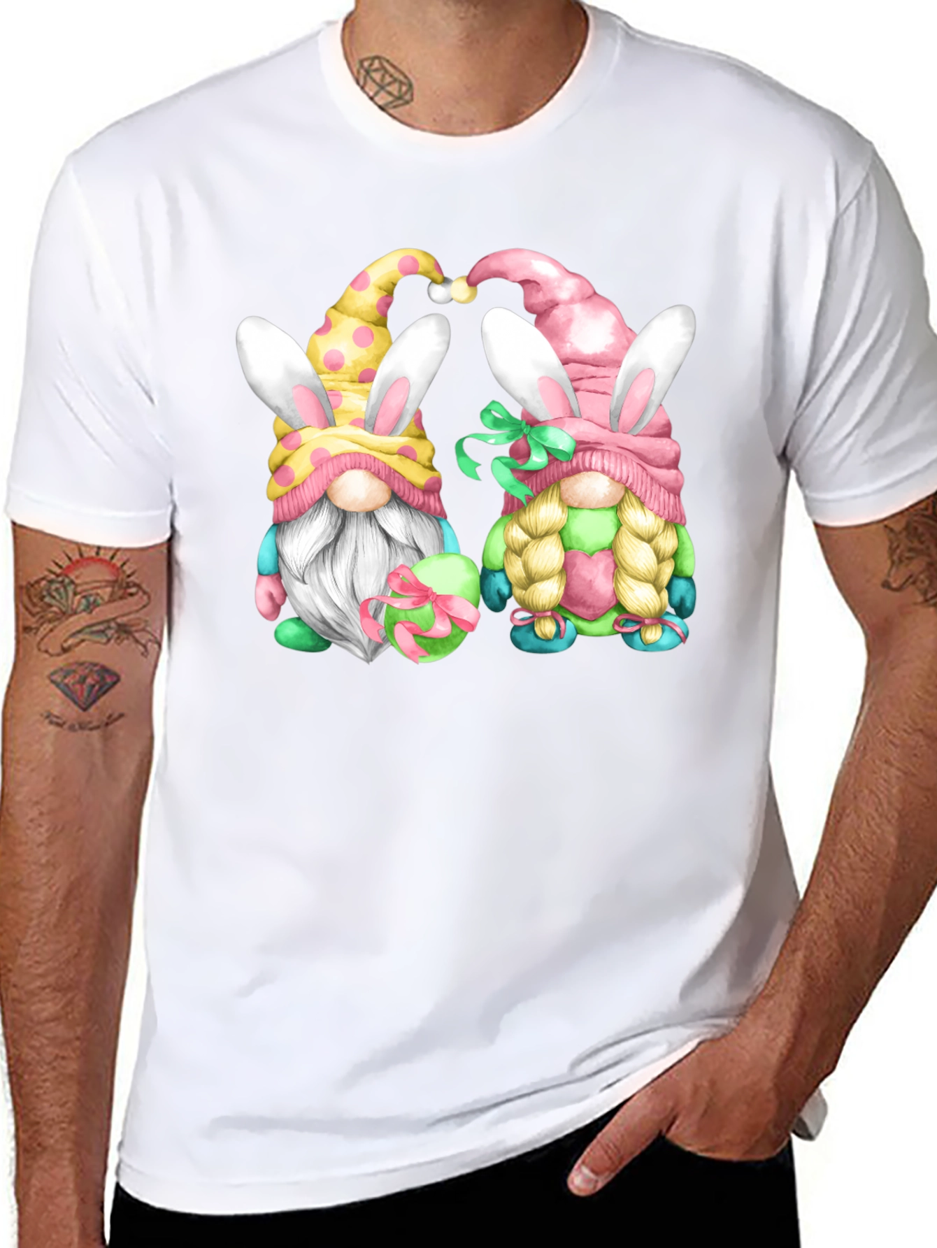 Easter Gnomes Graphic Tee - Black