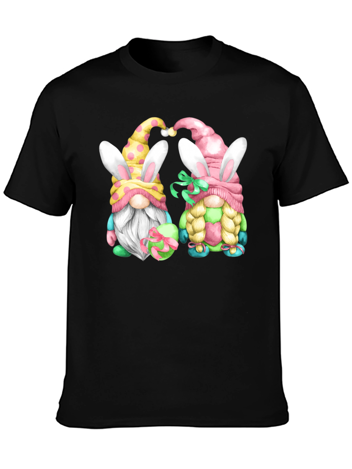 Easter Gnomes Graphic Tee - Black