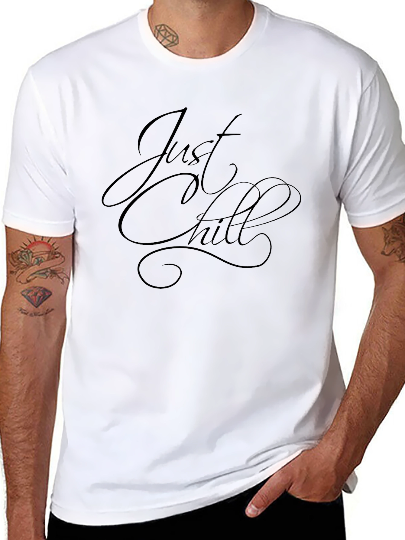 Just Chill Black Graphic Tee
