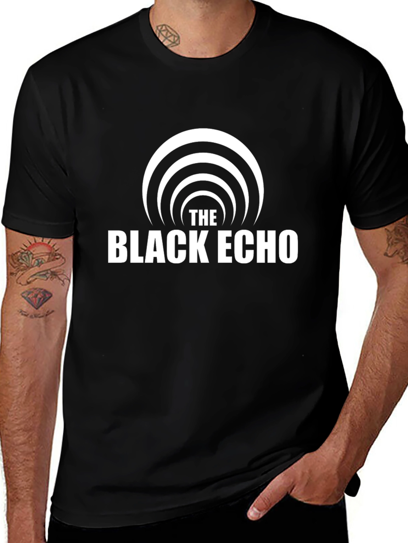 Black Echo Graphic T-Shirt - Modern Design Comfortable Fit