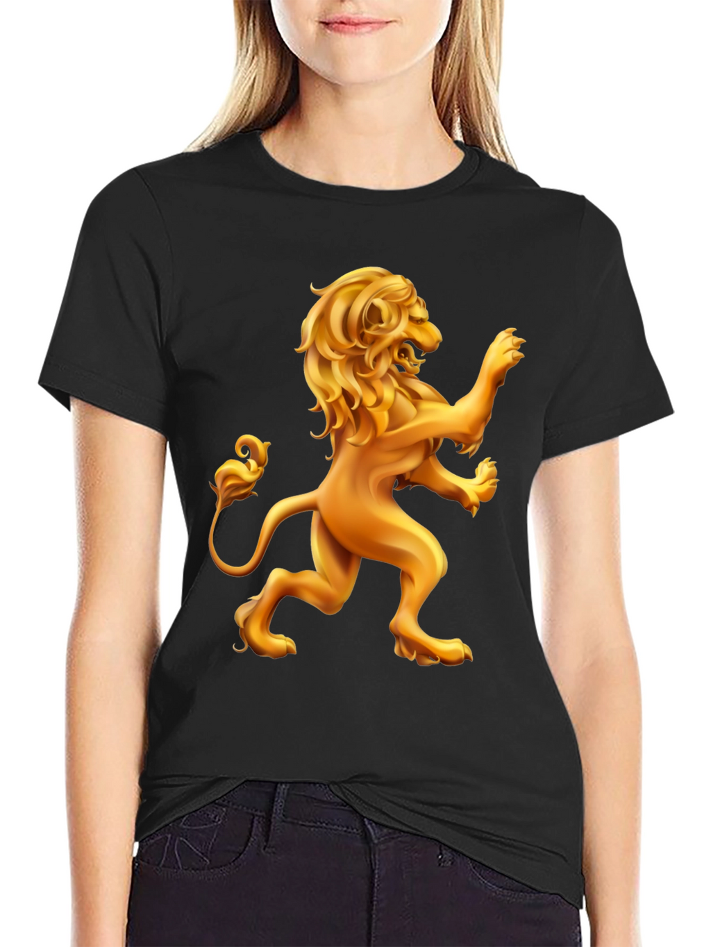 Golden Lion Graphic Black T-Shirt