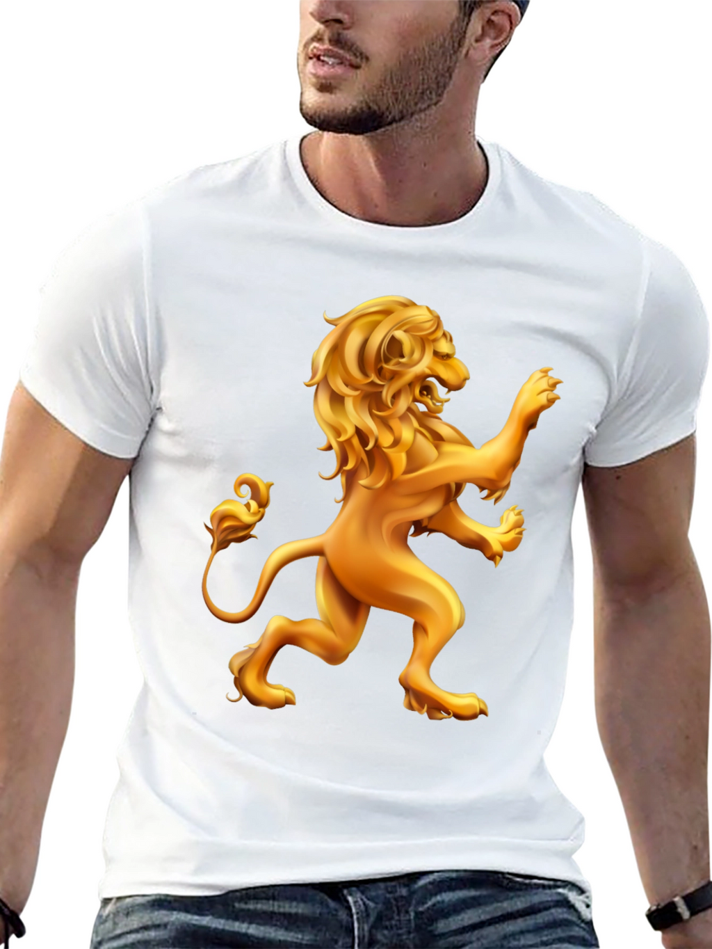 Golden Lion Graphic Black T-Shirt