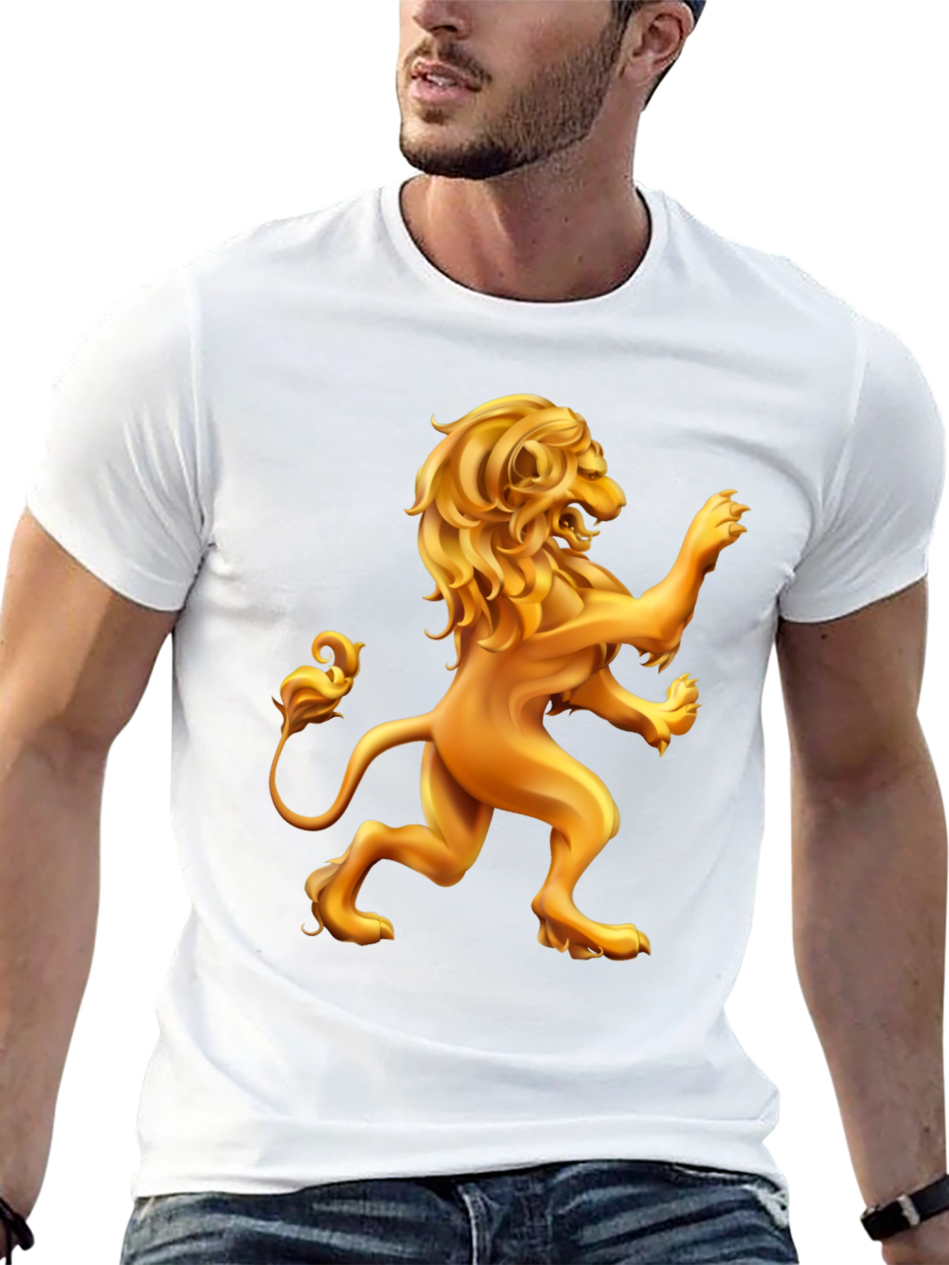 Golden Lion Graphic Black T-Shirt