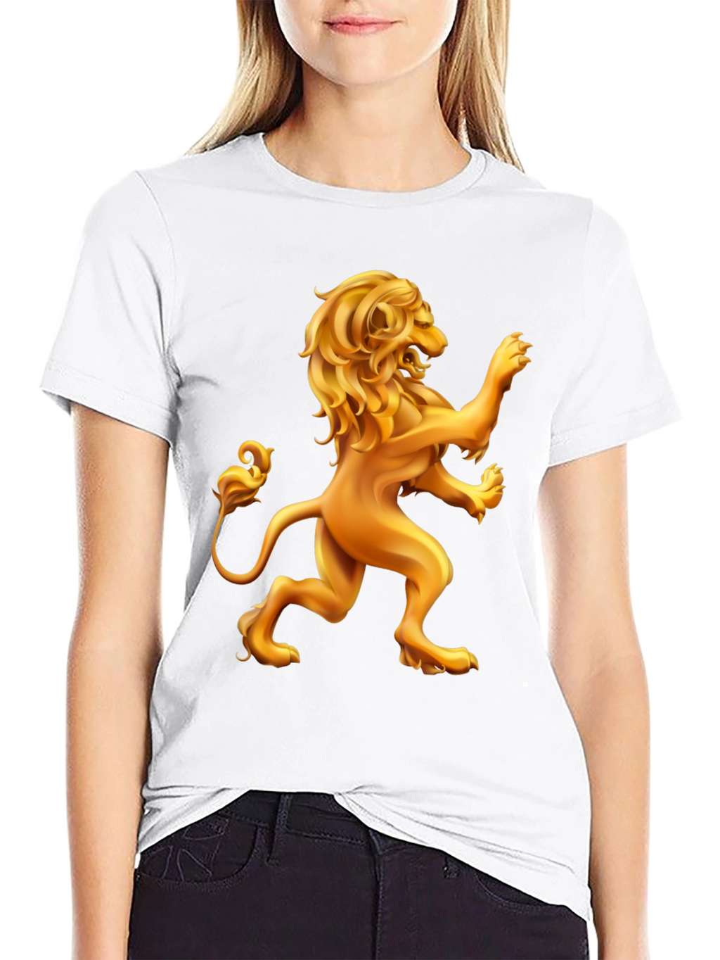 Golden Lion Graphic Black T-Shirt
