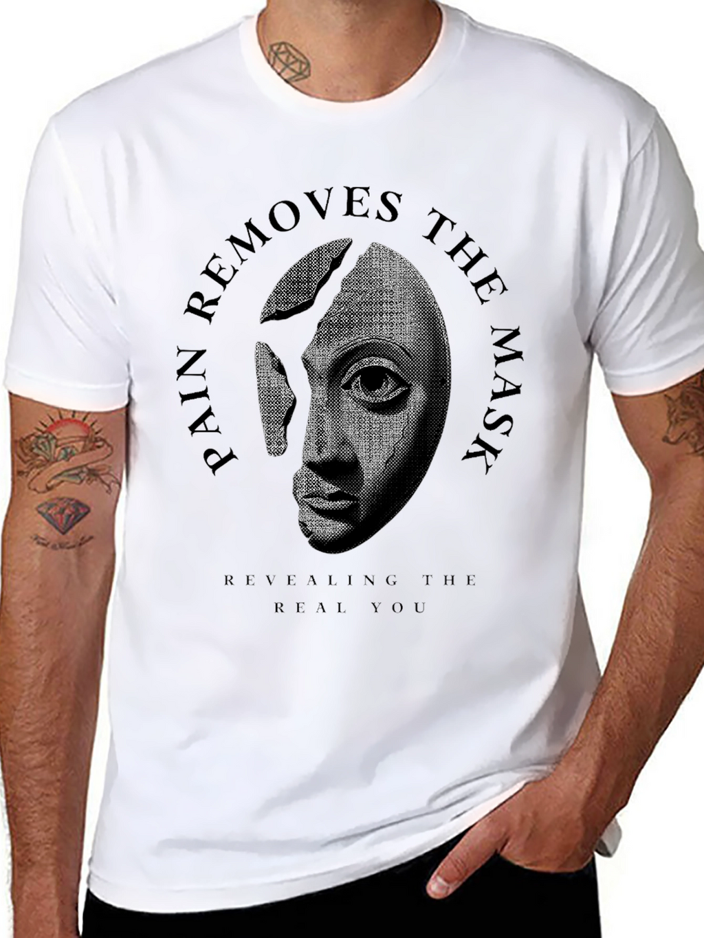 Pain Removes the Mask Graphic Tee