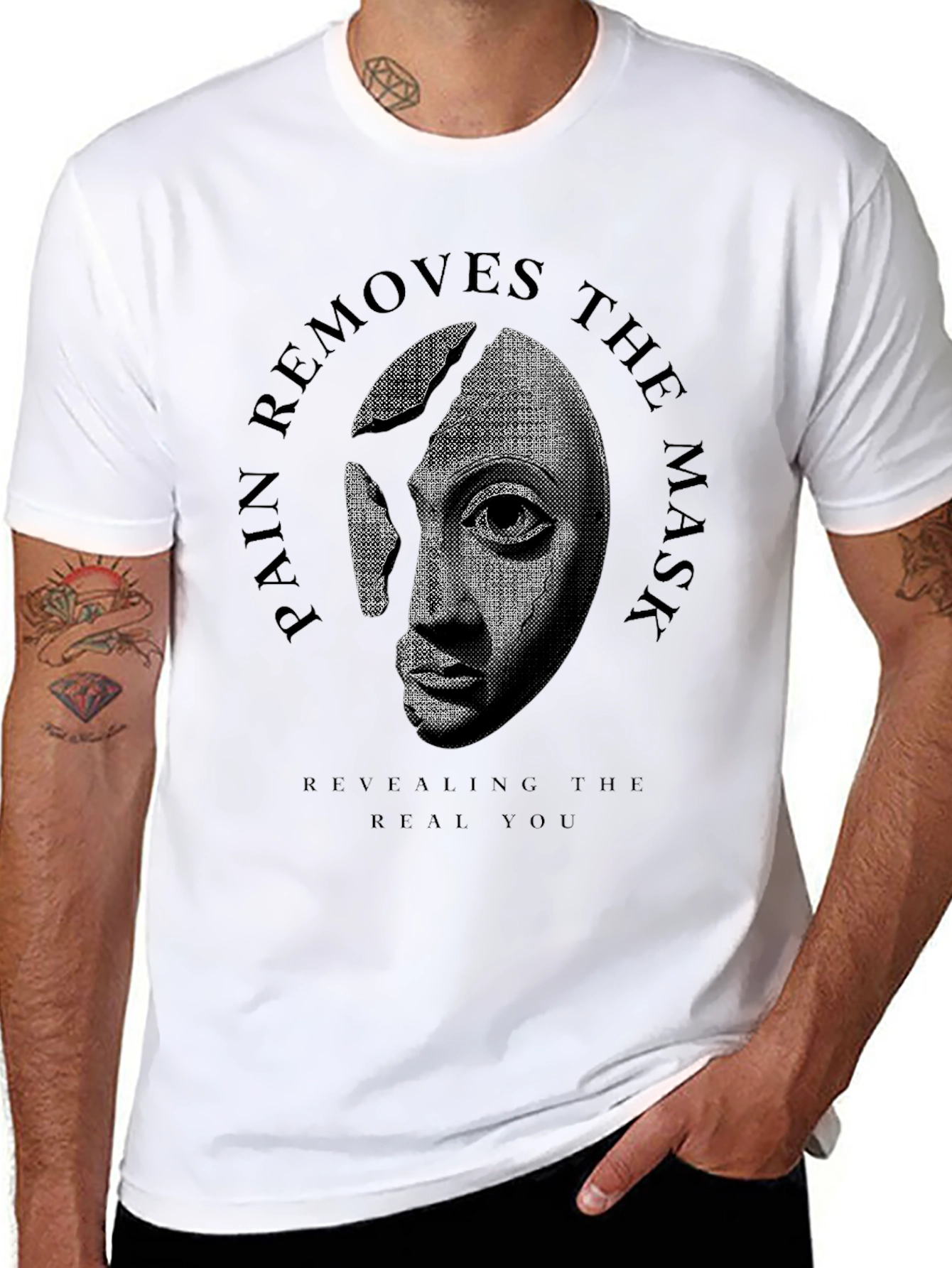 Pain Removes the Mask Graphic Tee