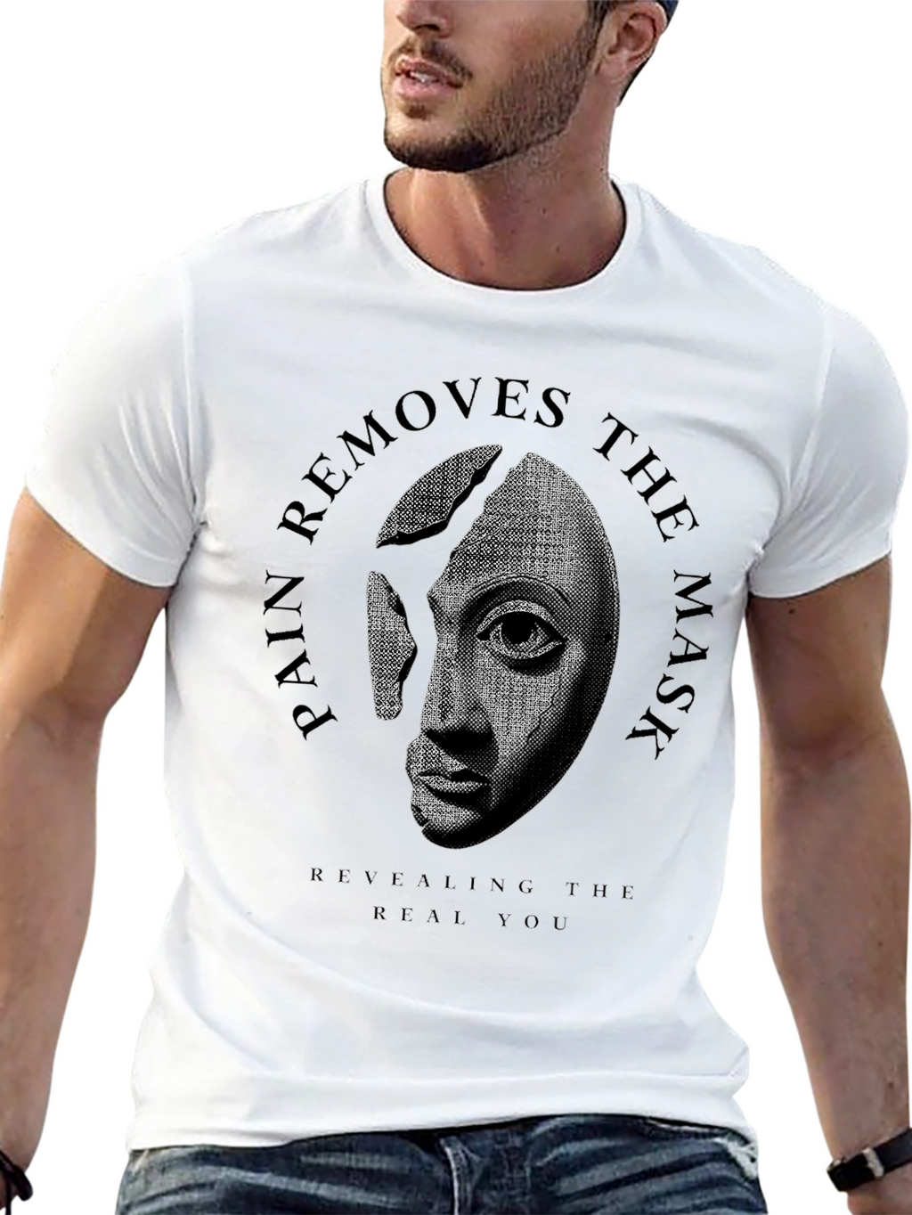 Pain Removes the Mask Graphic Tee