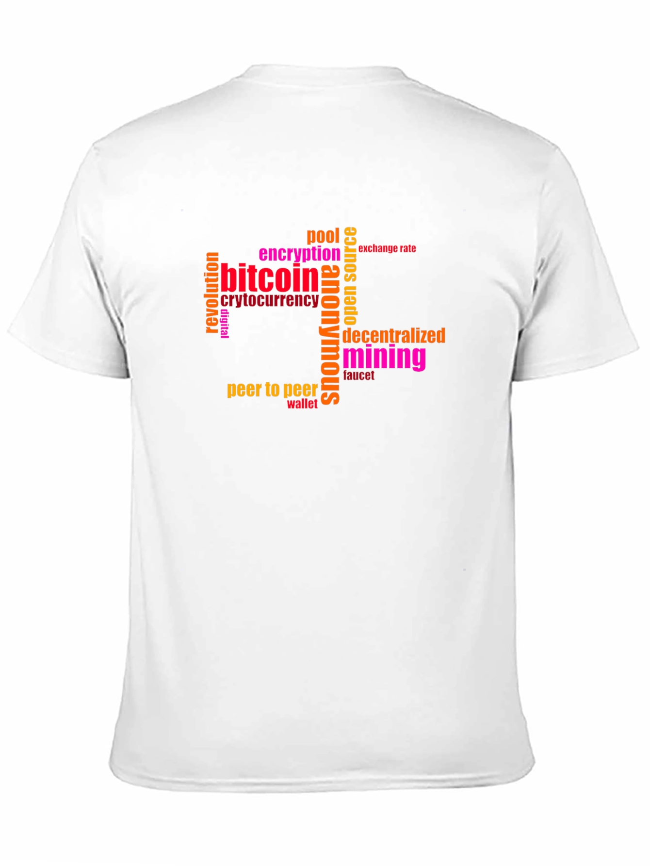 Bitcoin Cryptocurrency Word Art Black T-Shirt