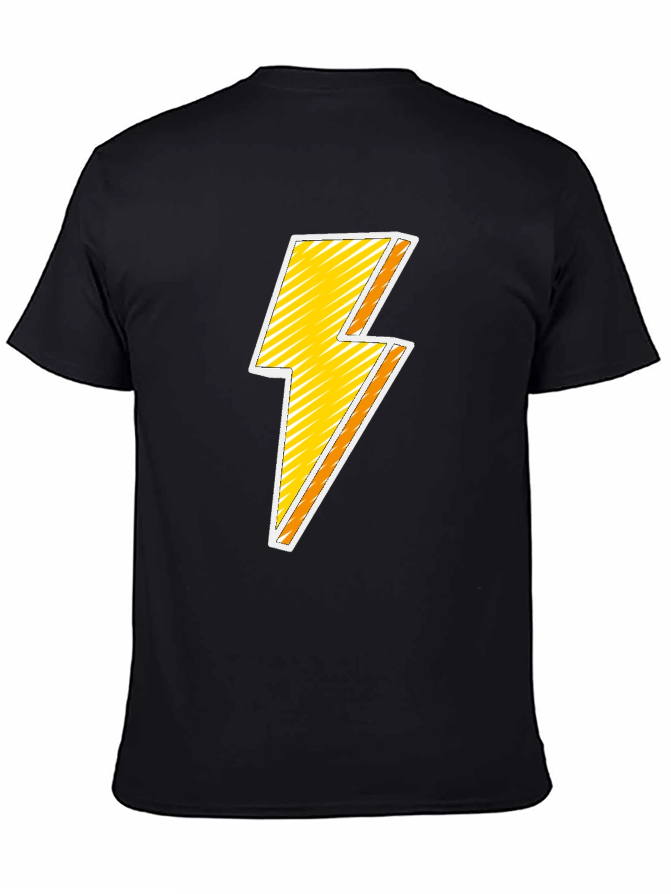 Lightning Bolt Graphic T-Shirt - Black Cotton Blend
