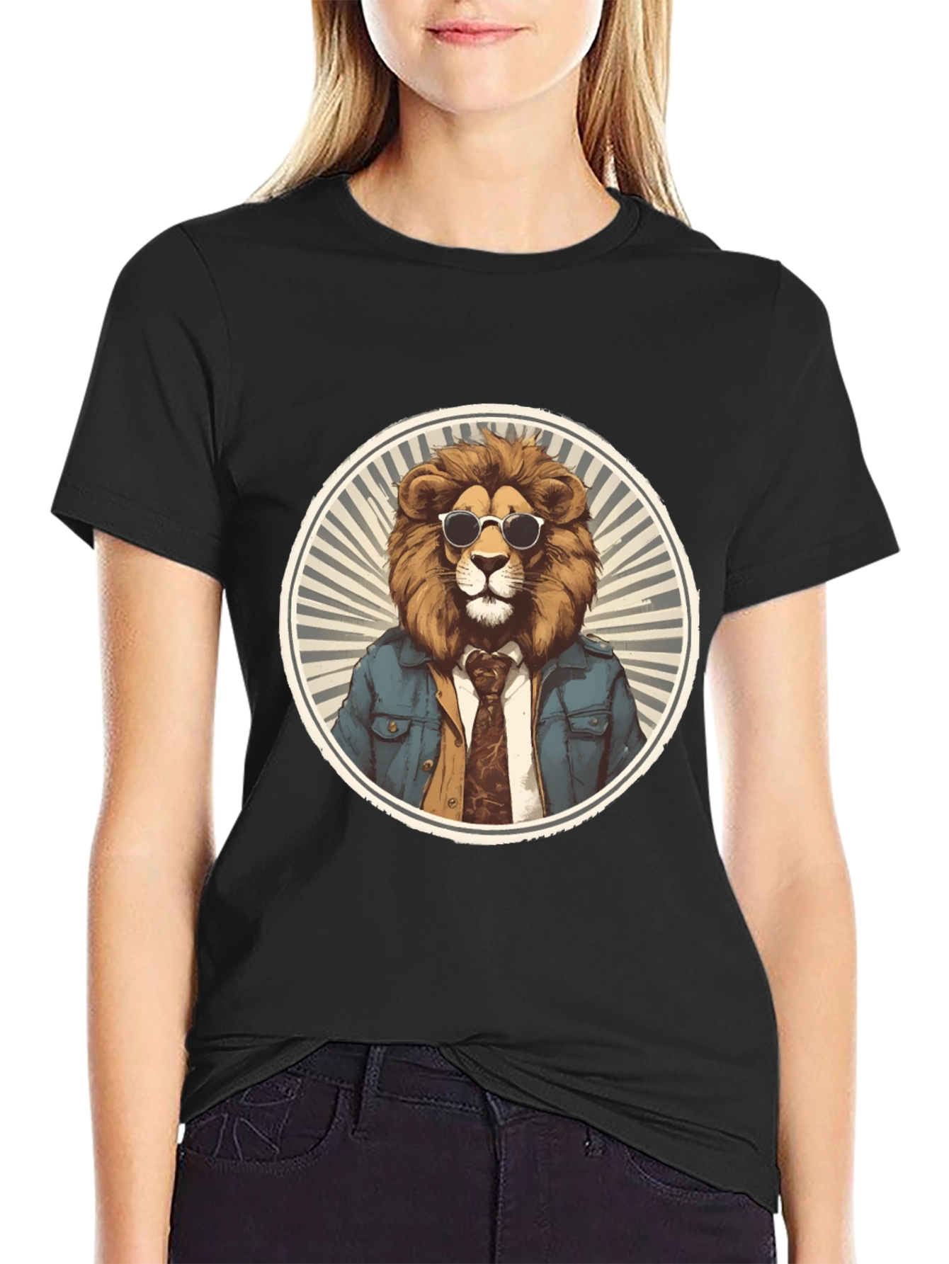 Cool Lion Graphic Tee - Black T-Shirt