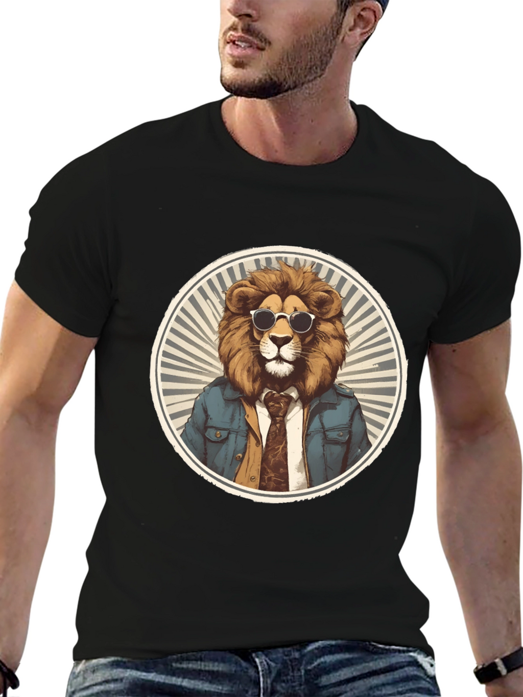 Cool Lion Graphic Tee - Black T-Shirt