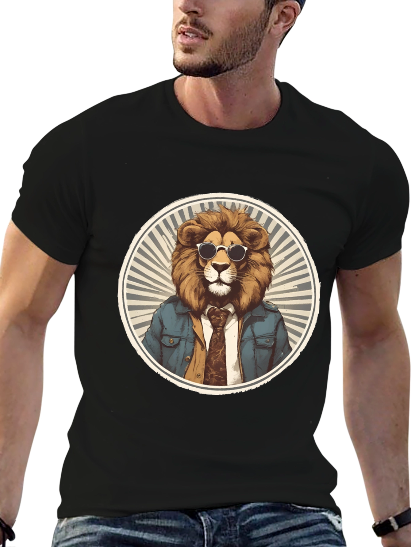 Cool Lion Graphic Tee - Black T-Shirt