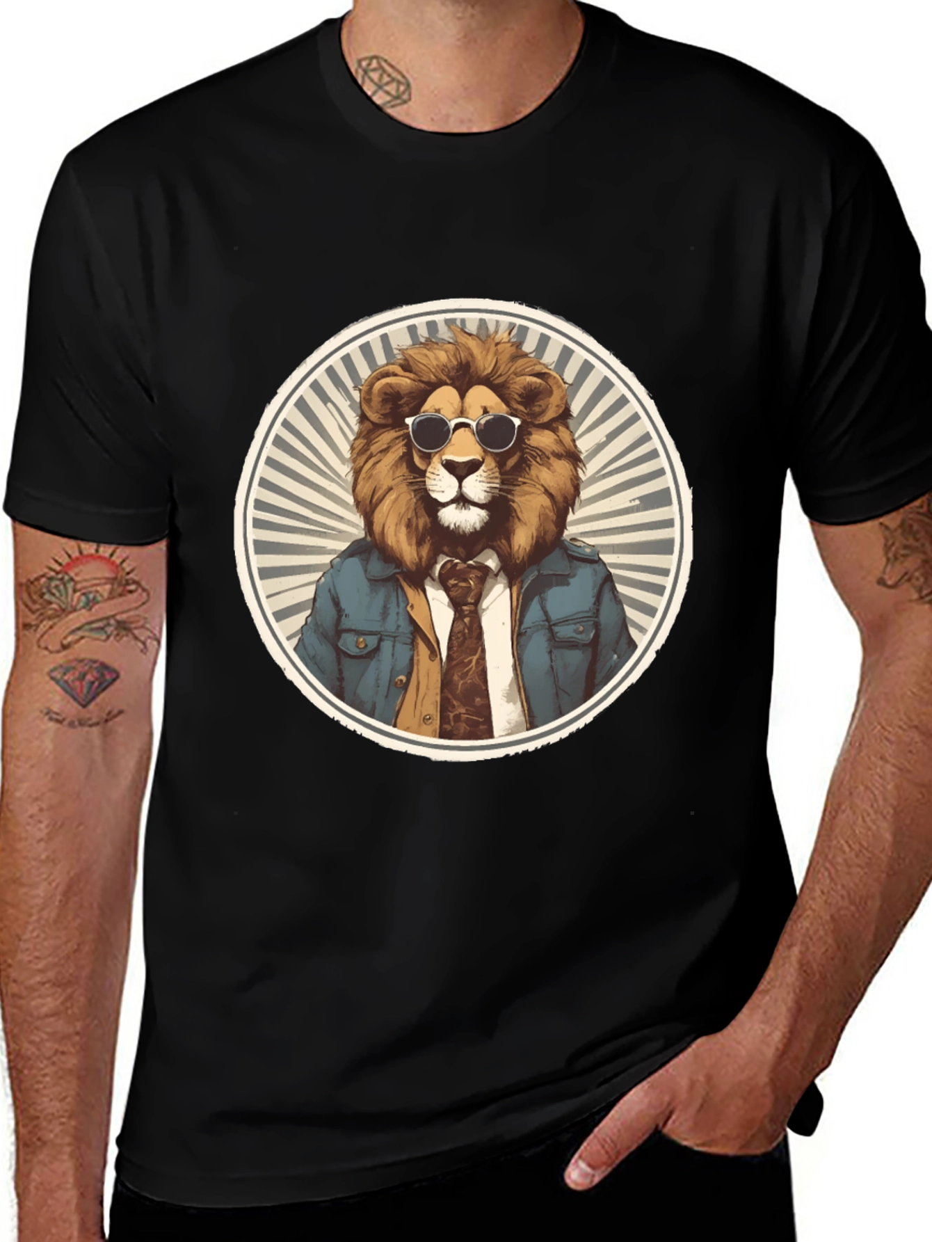 Cool Lion Graphic Tee - Black T-Shirt