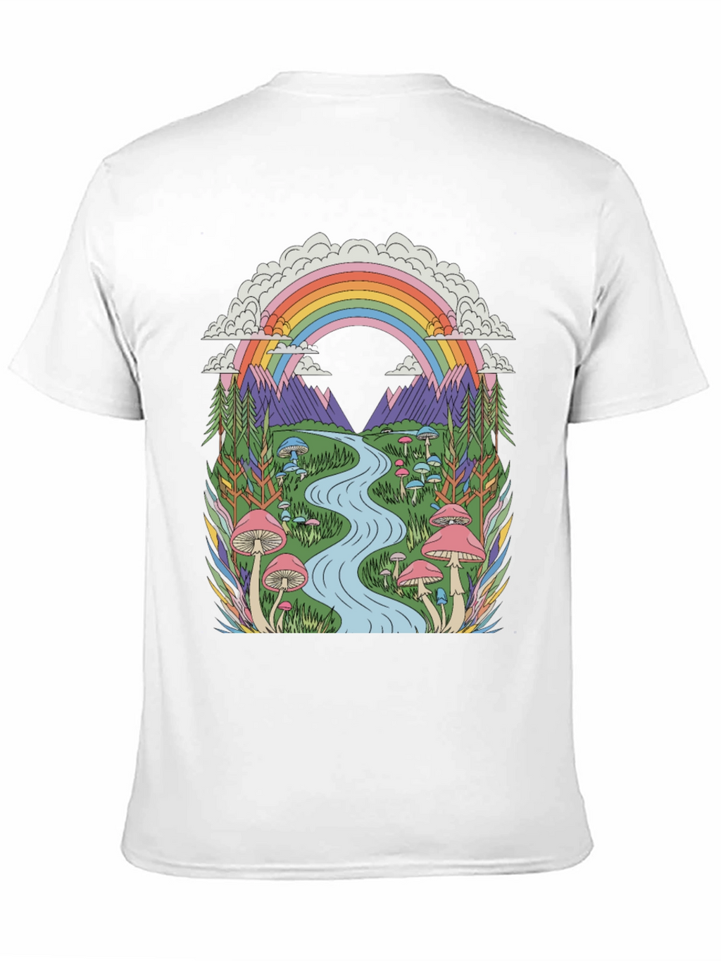 Psychedelic Mushroom Rainbow Graphic Tee