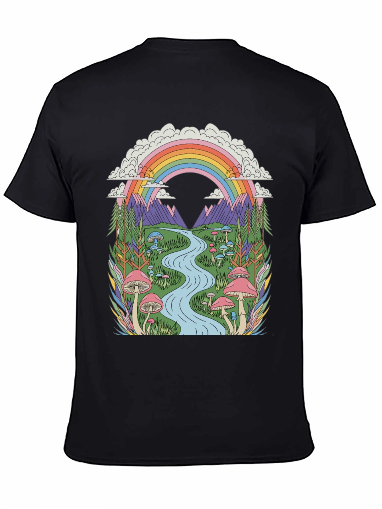 Psychedelic Mushroom Rainbow Graphic Tee