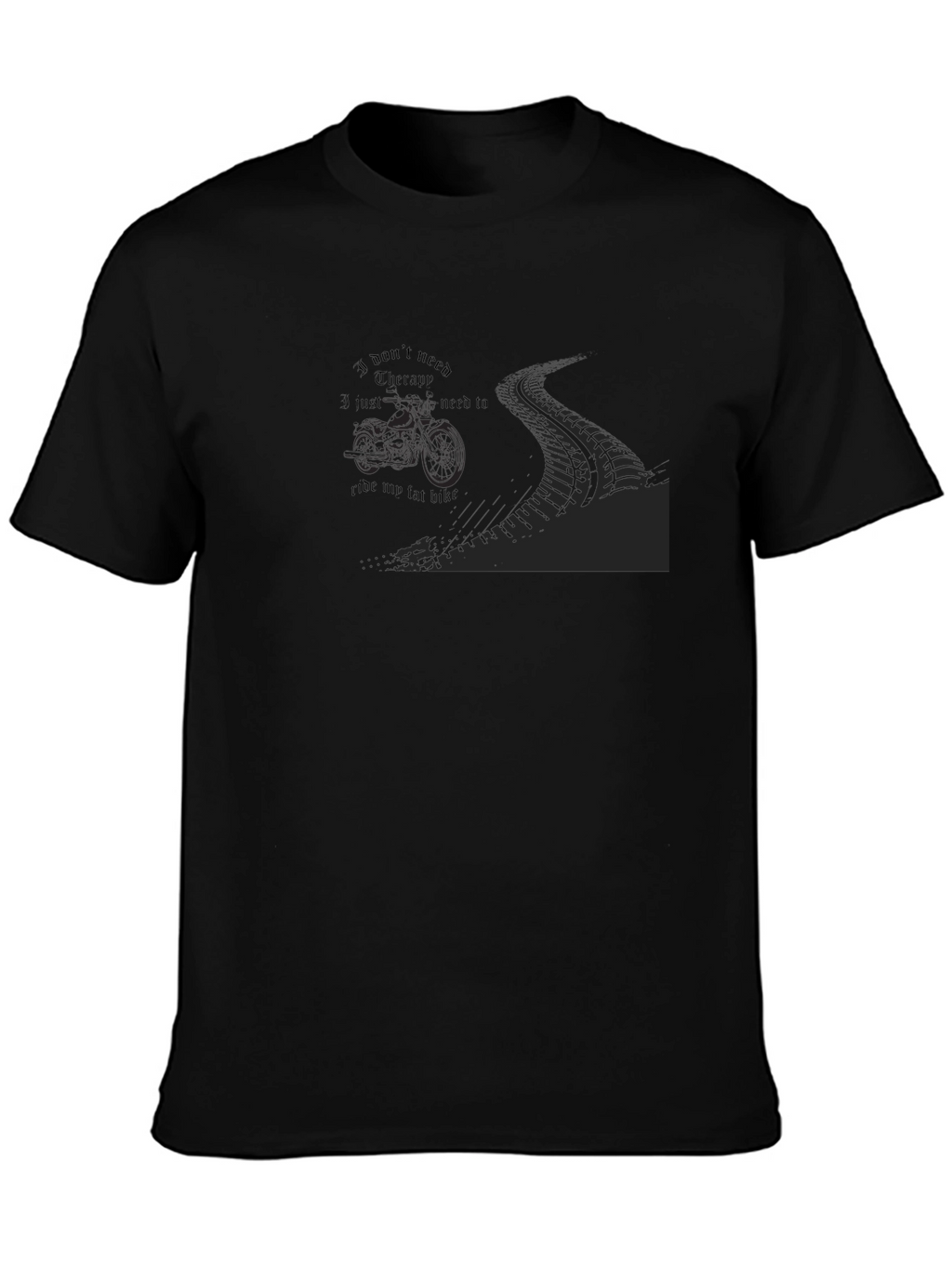 Mens Black Ride My Fat Bike Graphic Tee