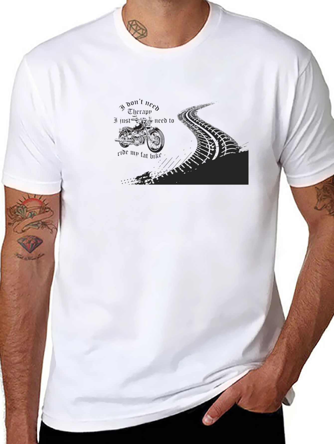 Mens Black Ride My Fat Bike Graphic Tee