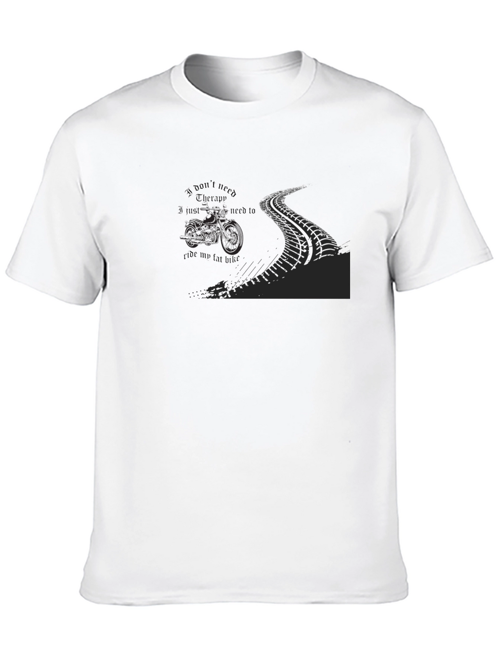 Mens Black Ride My Fat Bike Graphic Tee