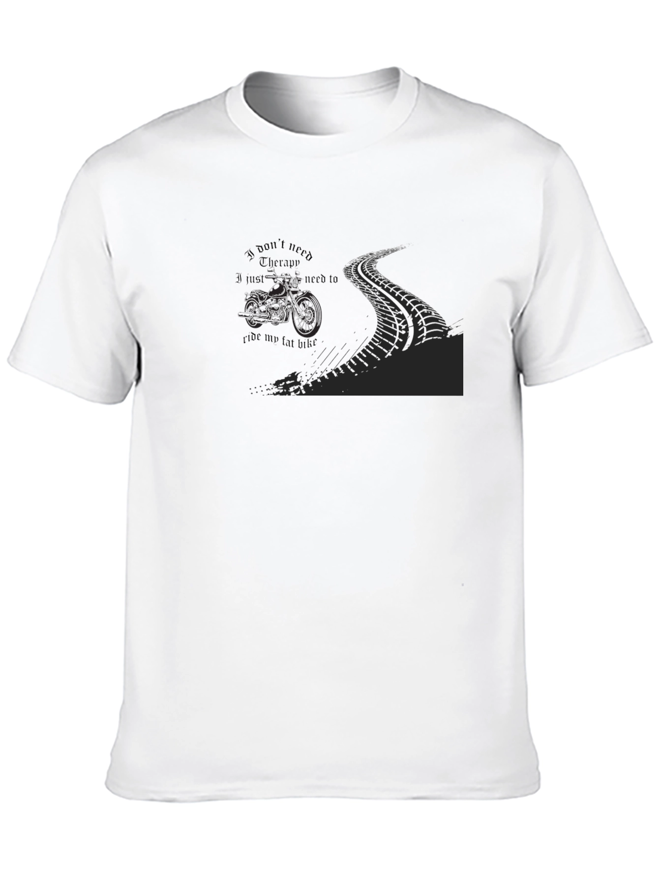Mens Black Ride My Fat Bike Graphic Tee