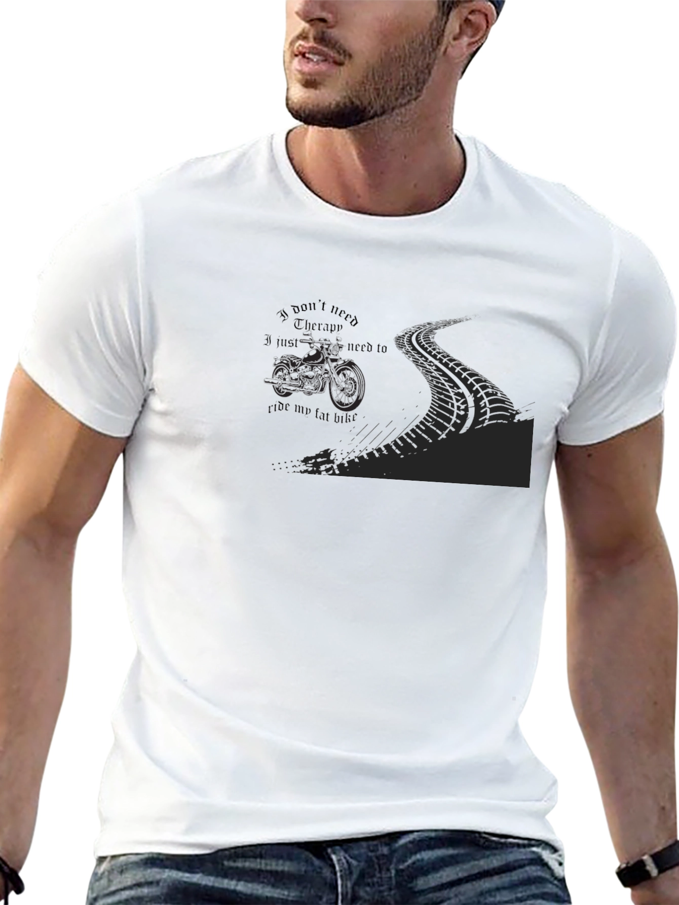 Mens Black Ride My Fat Bike Graphic Tee