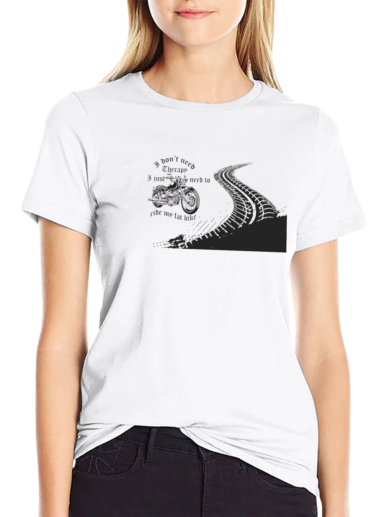 Mens Black Ride My Fat Bike Graphic Tee