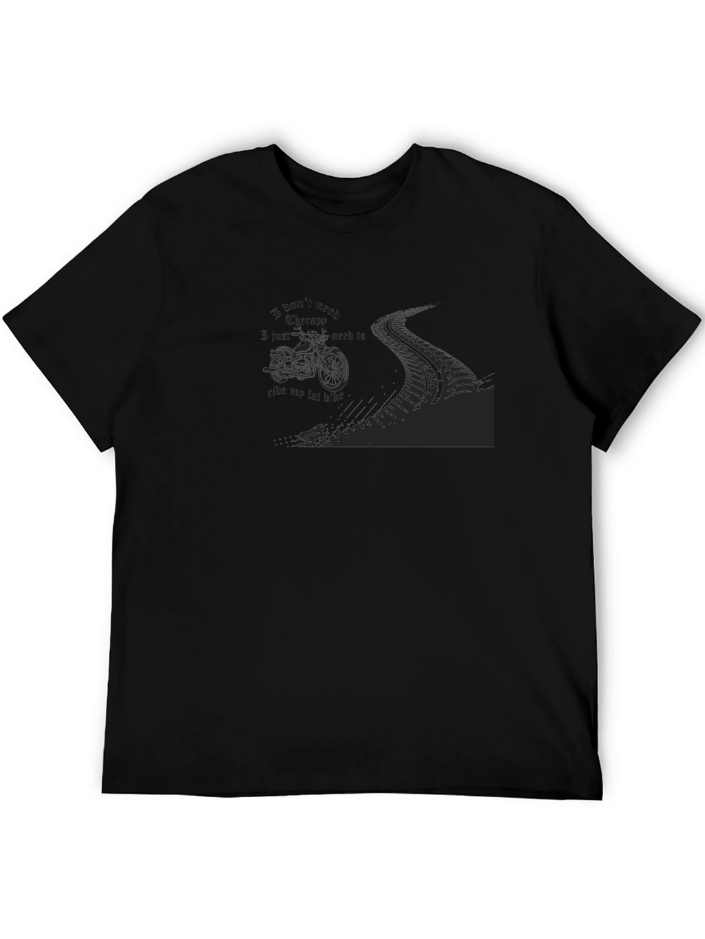 Mens Black Ride My Fat Bike Graphic Tee